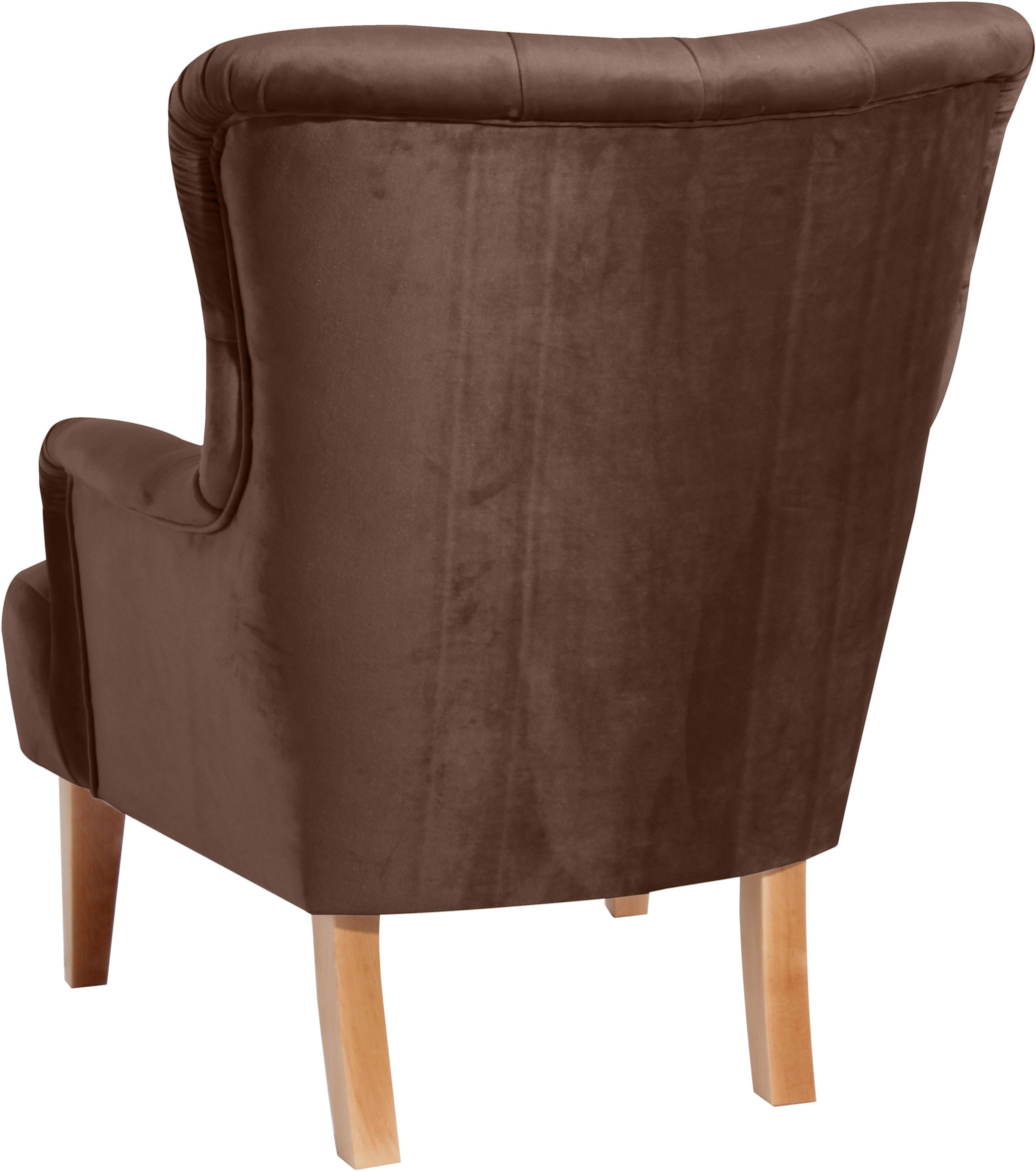 Max Winzer® Chesterfield-Sessel »Bradley, Loungesessel, Chesterfield Optik in aktuellen Farben, bequem«, hohe Rückenlehne mit edler Knopfheftung, Retro und modern, hoher Fuß