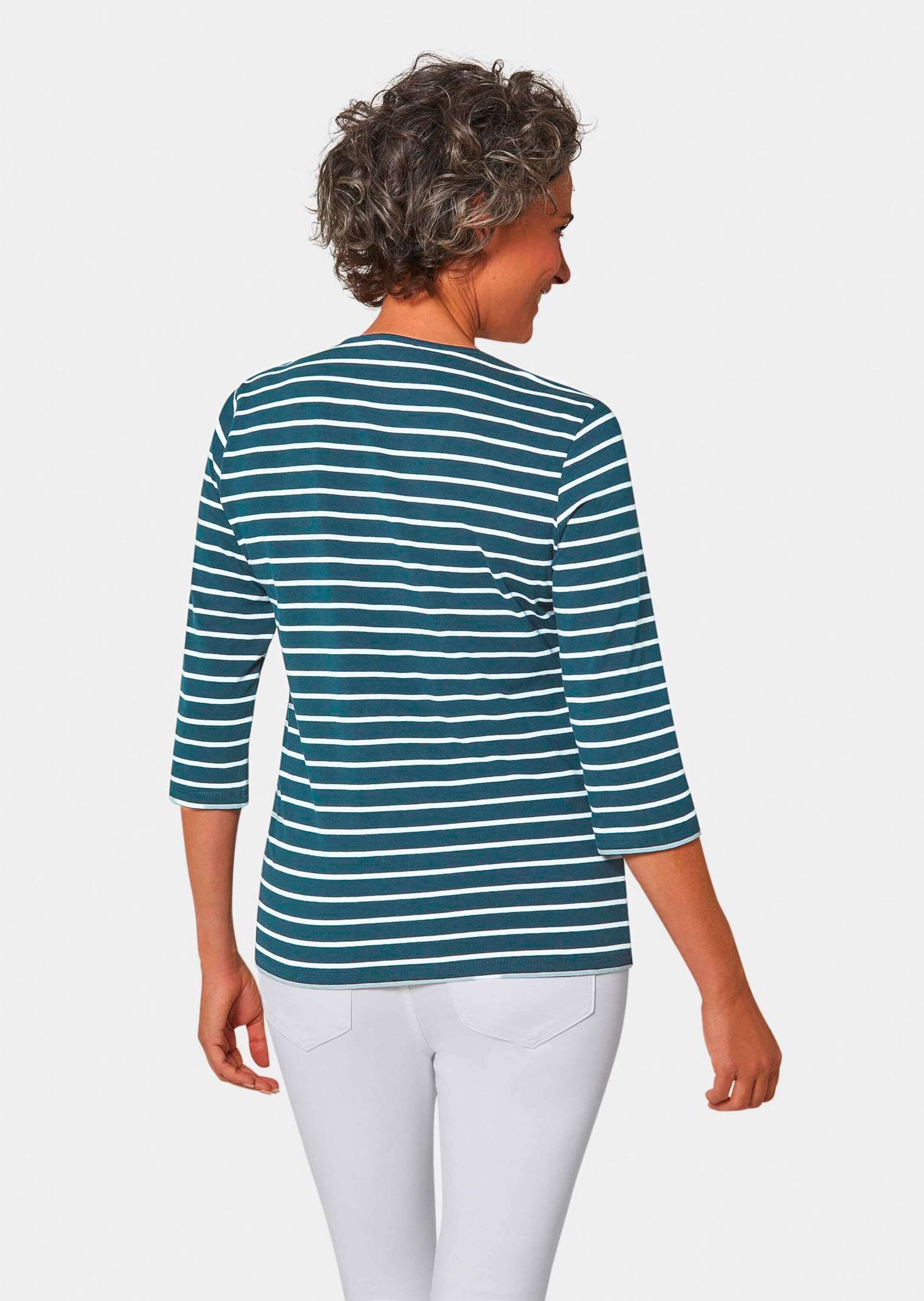 GOLDNER 3/4-Arm-Shirt »Buntgewirktes Ringelshirt«