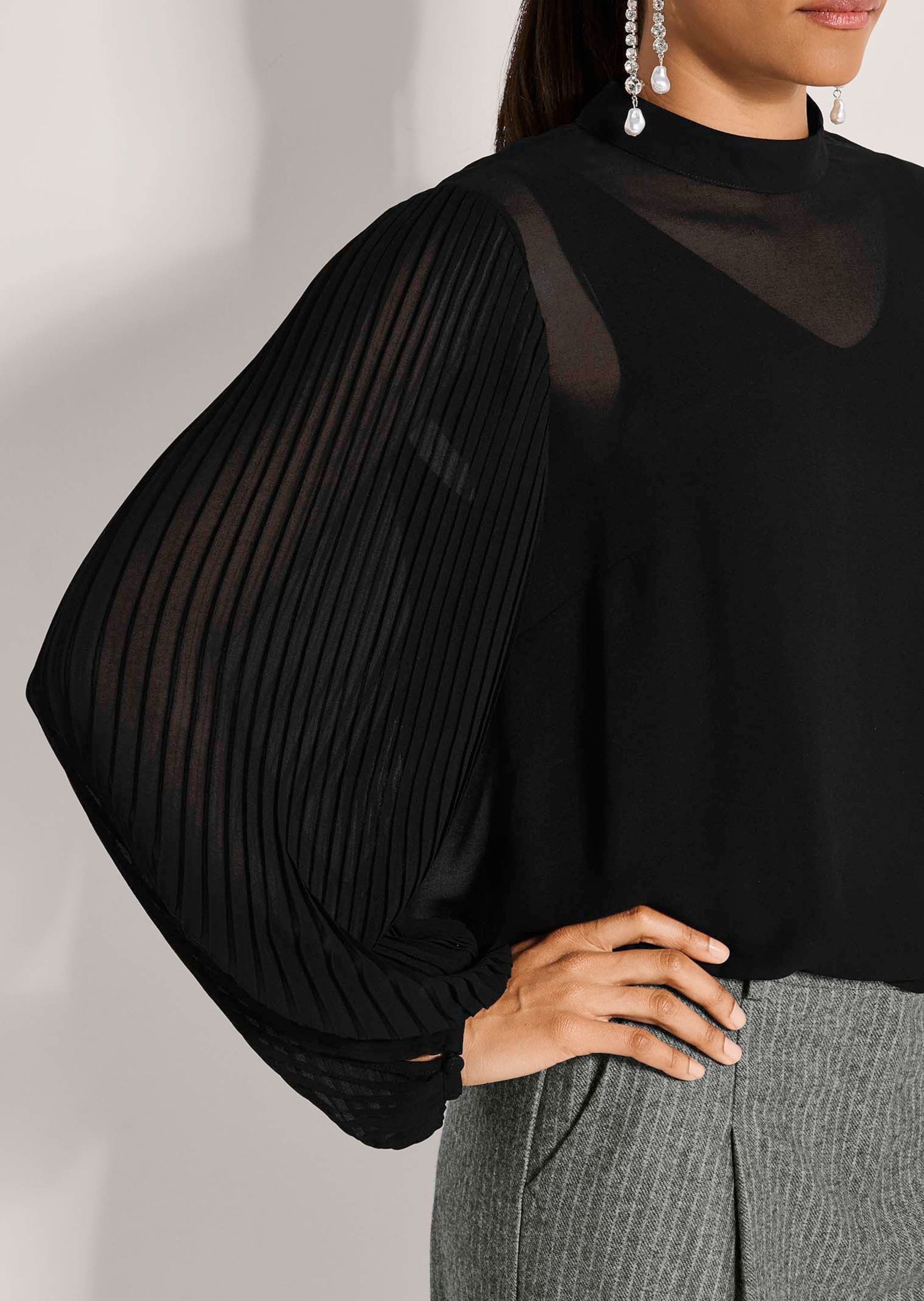 MADELEINE Langarmbluse »Bluse Chiffonbluse mit Ballonärmeln«