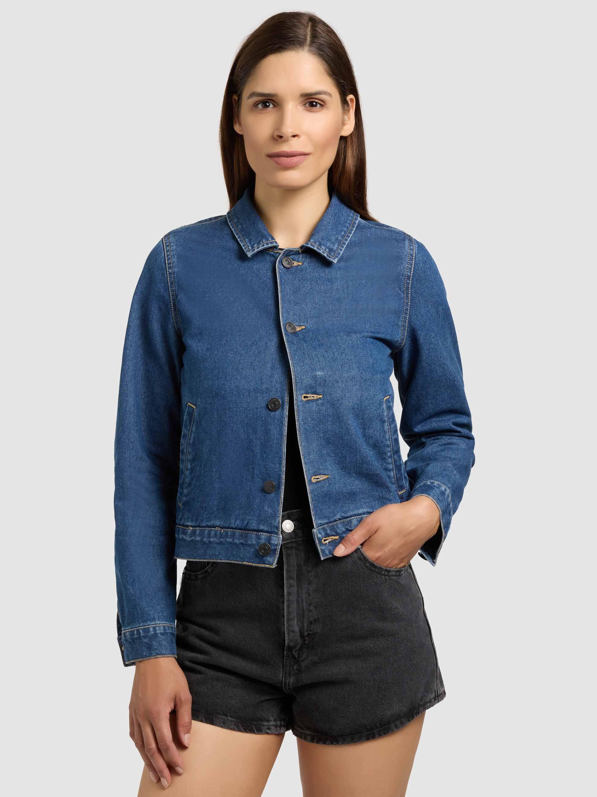 khujo Jeansjacke »Jeansjacke Renia« ohne Kapuze Moderne Damen Denim-Jacke