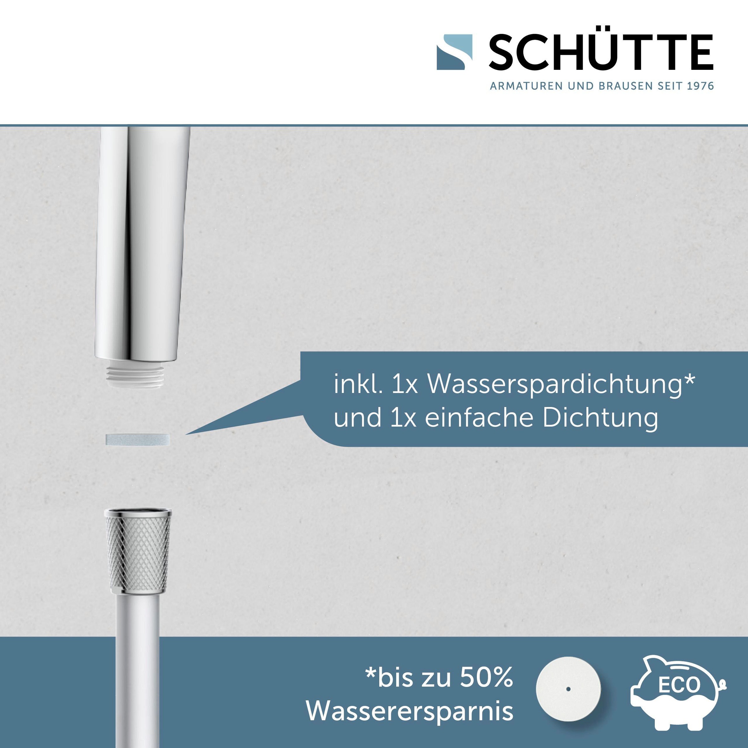 Schütte Handbrause »PERUZZI«, (1 tlg.), 3-fach verstellbar mit Booststrahl / Antikalk / wassersparend