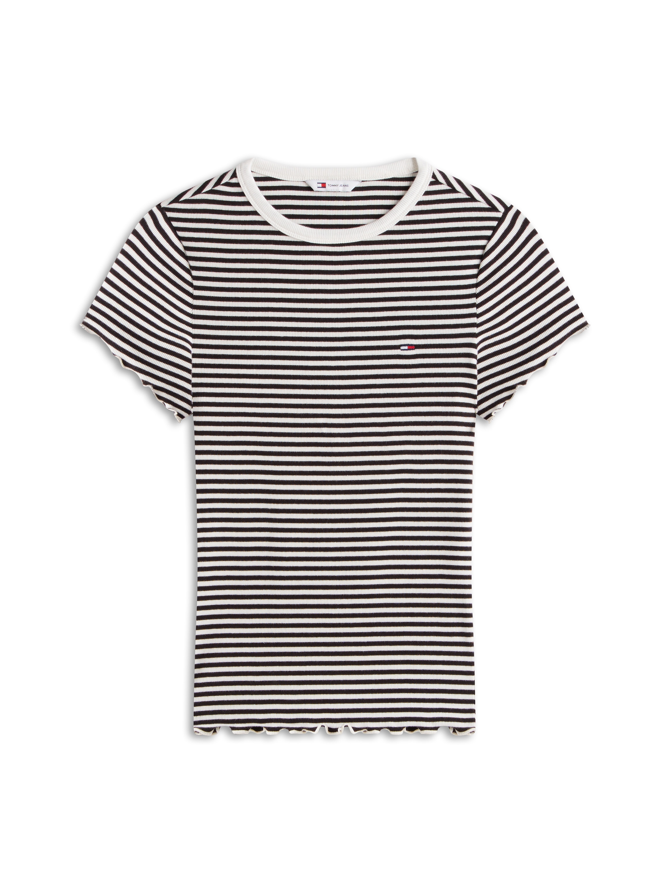 Tommy Jeans T-Shirt »TJW SLIM LETTUCE EDGE RIB SS« mit gerippter Struktur