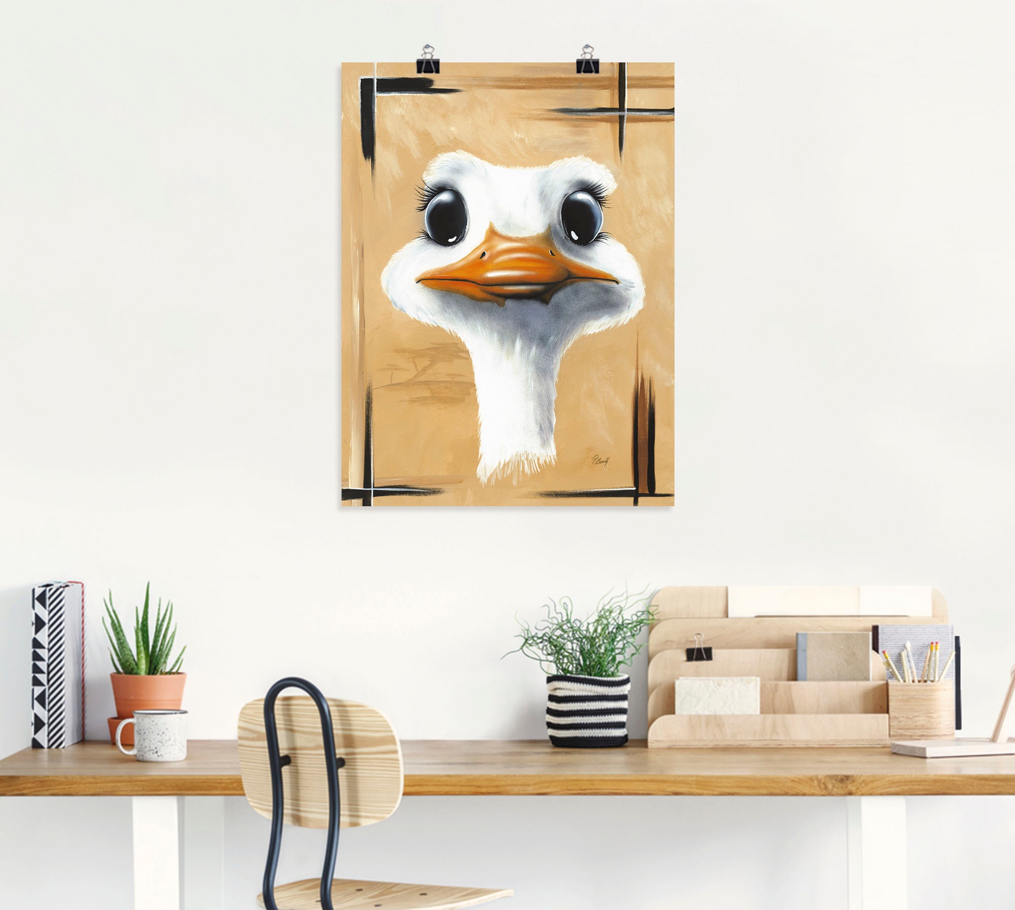 Artland Poster »Lustiger Strauß« Vogelbilder 1 Stk. tlg. als Poster, Wandaufkleber in verschied. Größen