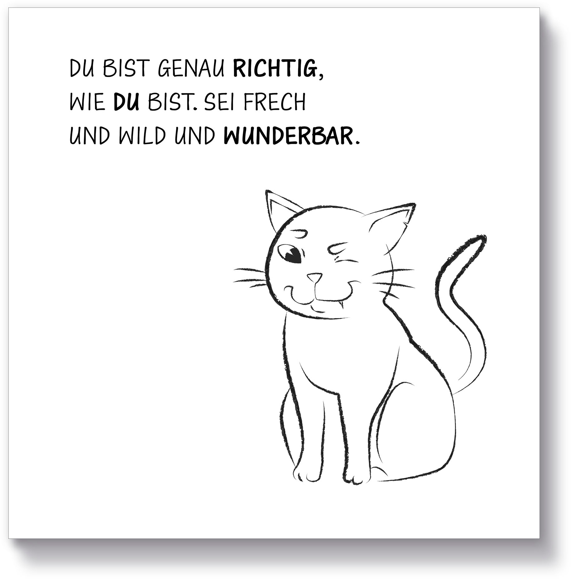 Holzbild »Katze«, Sprüche & Texte, (1 St.)