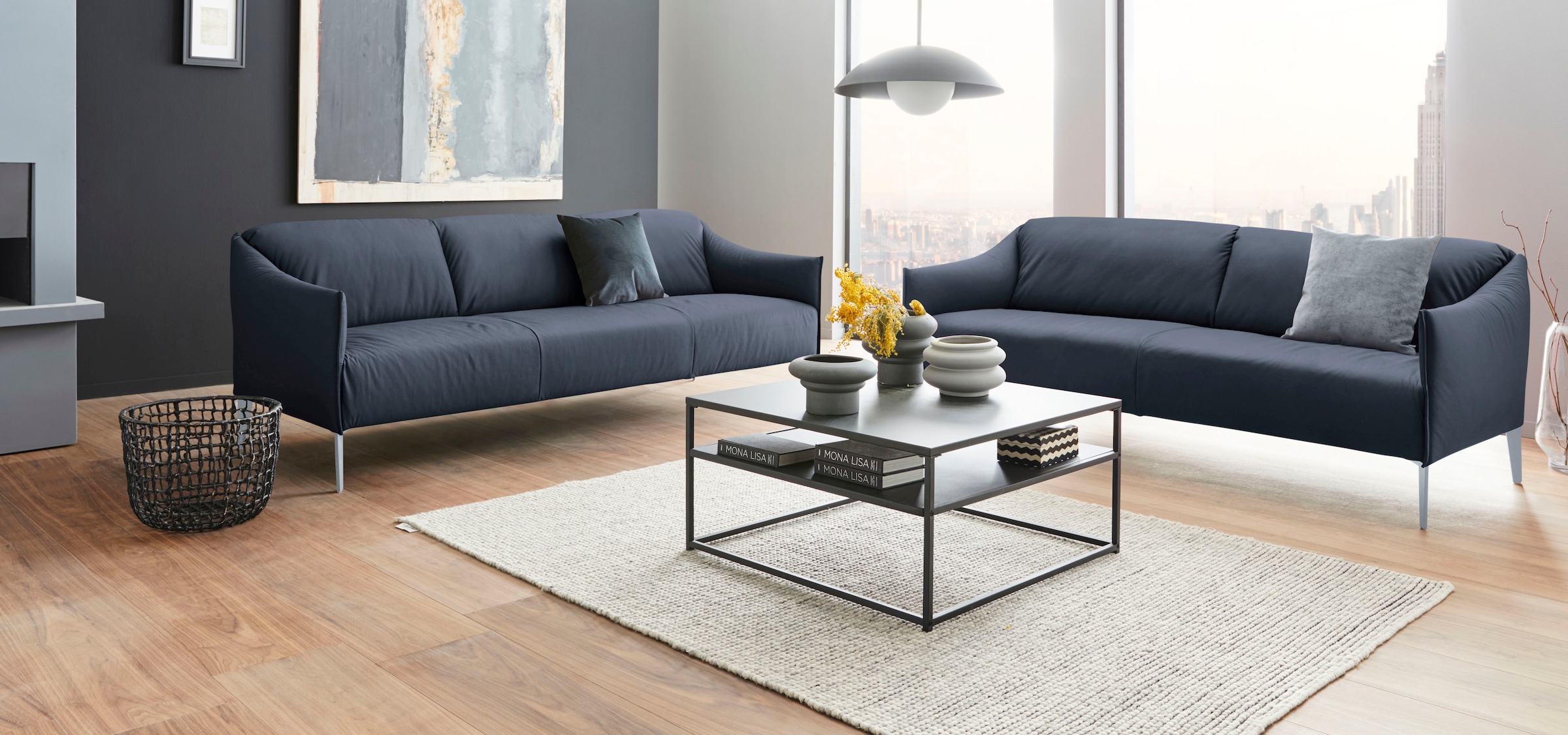 W.SCHILLIG 2,5-Sitzer »sally Design-Sofa, Loungesofa, bequem, schmale Armlehnen, Breite 194cm« mit Metall-Winkelfüßen in Silber matt, Breite 194 cm