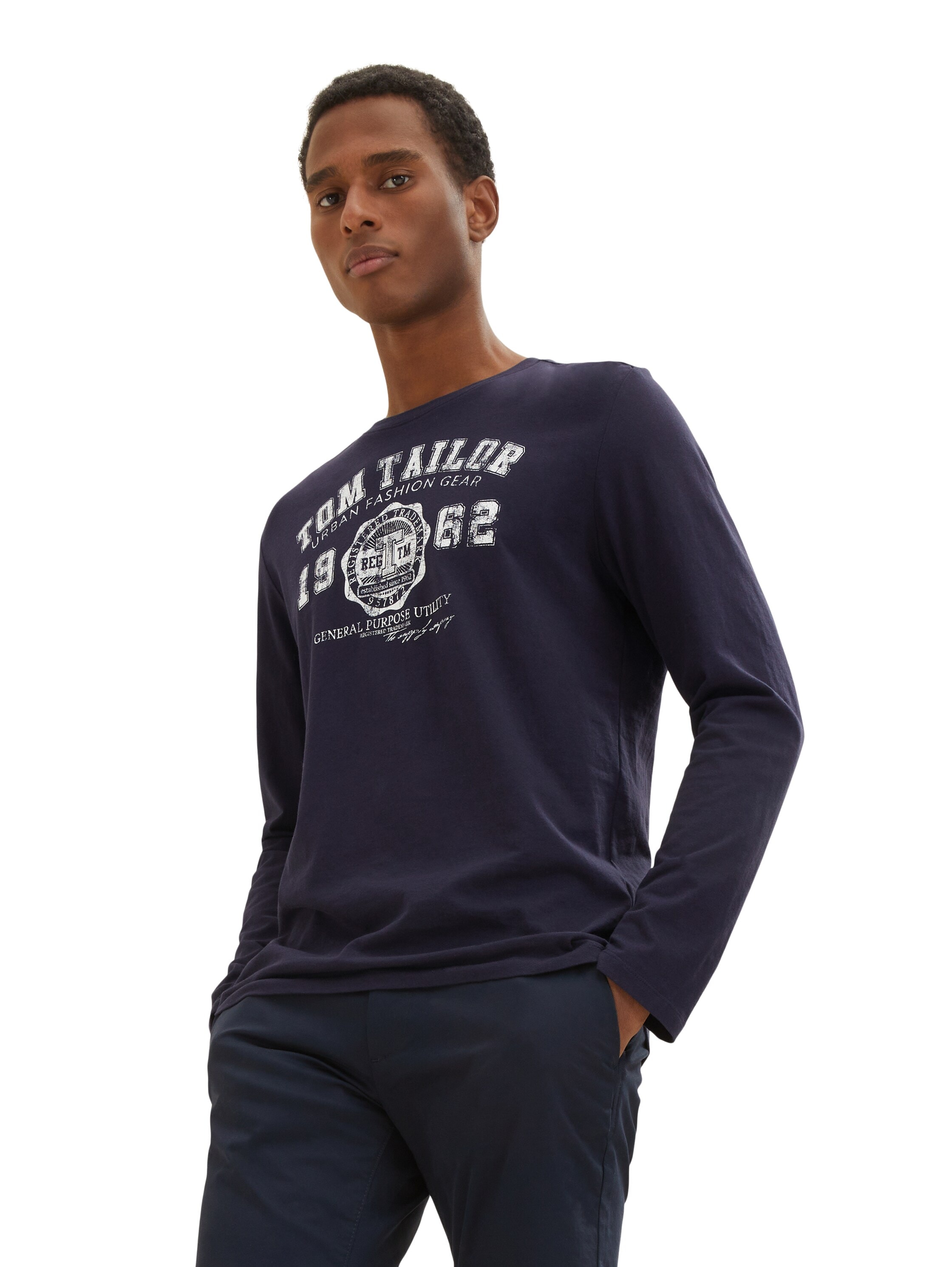 TOM TAILOR Langarmshirt, (Packung, 2 tlg.), mit Logo Print