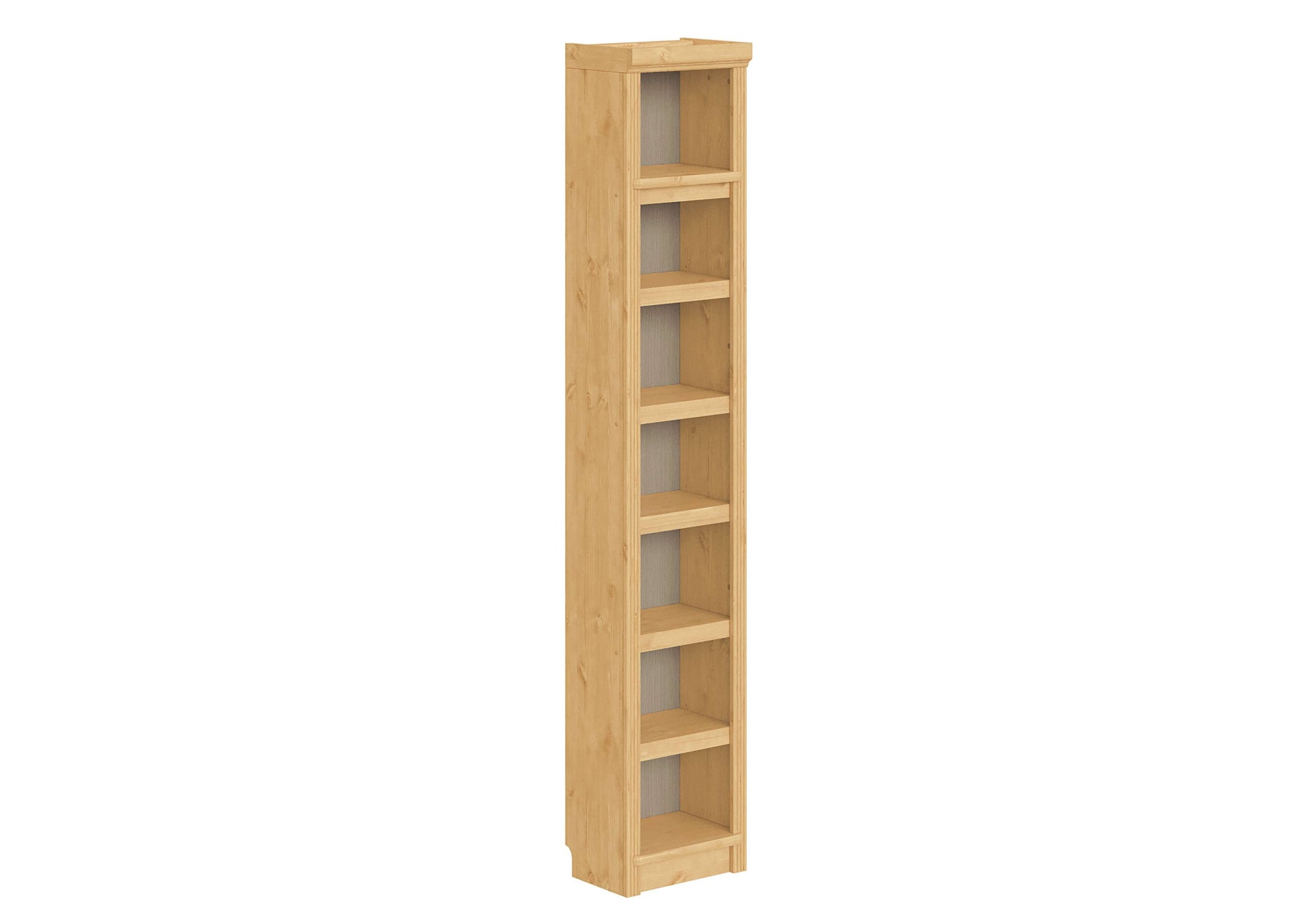 OTTO home Bibliothek »Soeren - 7-tlg. Set: mit 1 Regal B 80 cm., 1 Regal B 40 cm, 1 Eckregal« Set, 7 Stk. tlg. Inkl. 1 Vitrine,2 gerundeten Abschlussregalen und 1 Holzleiter,H220 cm