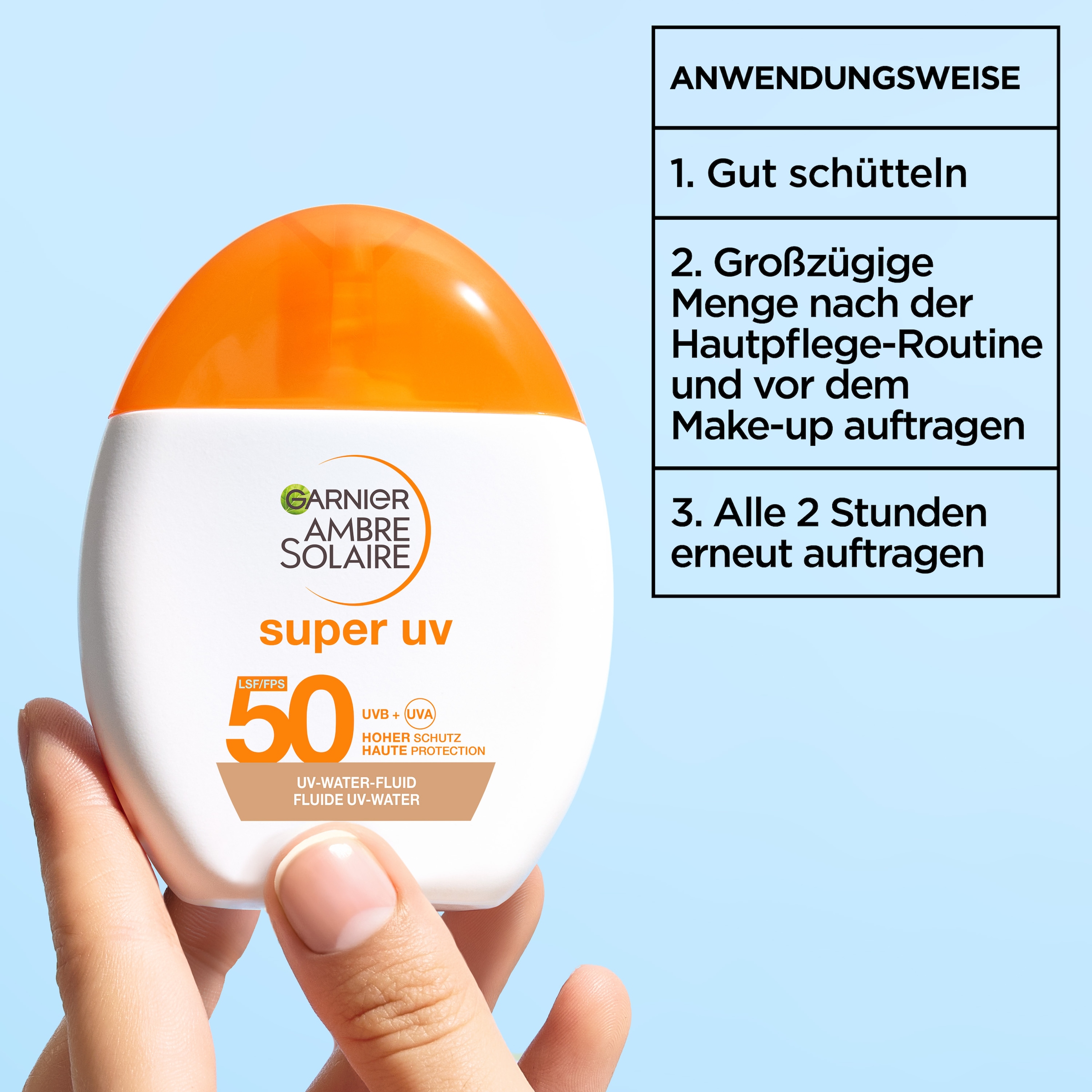 GARNIER Sonnenschutzfluid »Garnier Super UV UV-Water-Fluid Glow LSF 50«