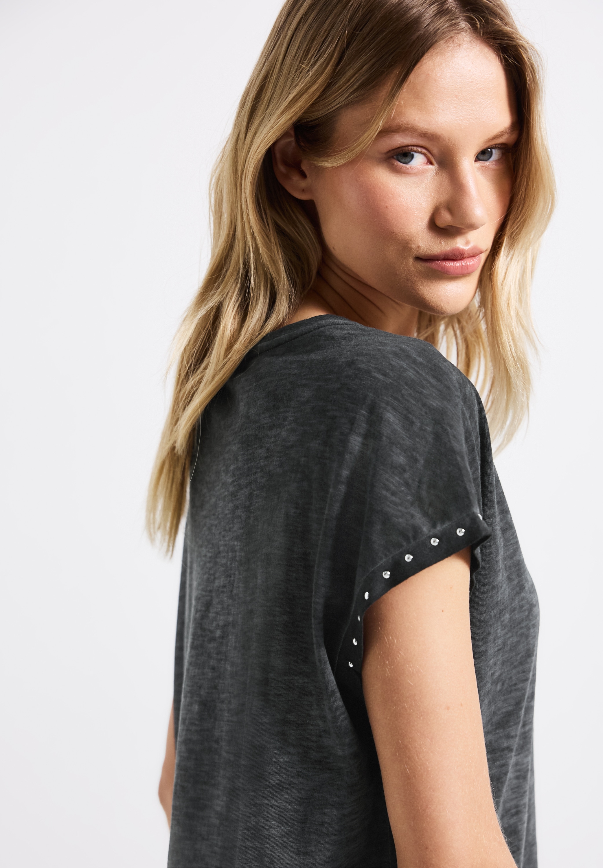STREET ONE Shirttop, mit Nieten-Details