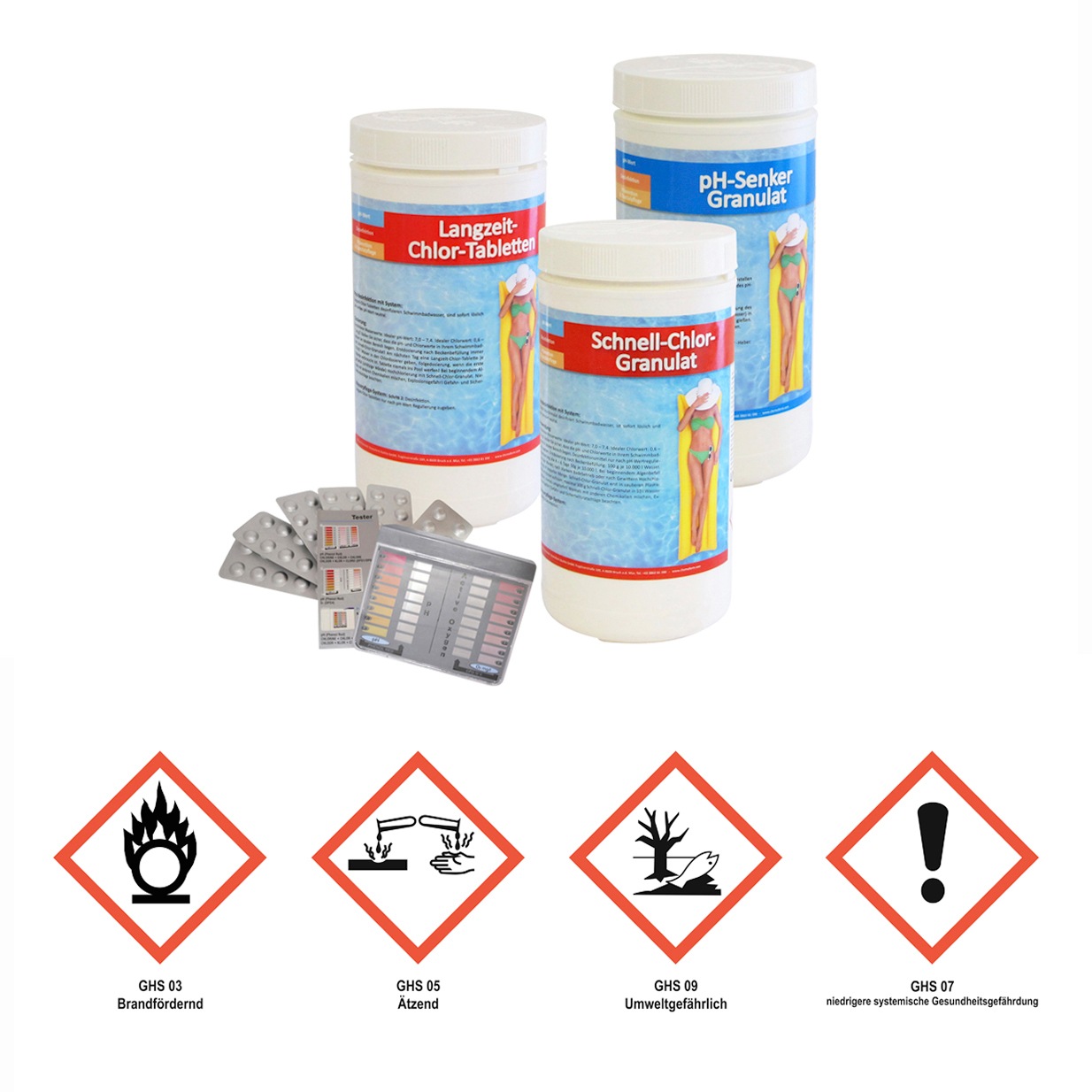 KWAD Rundpool »Steely Supreme Design inkl. Sicherheitsleiter und Zubehör« 10-tlg., Höhe: 132 cm, inkl. Wasserpflegeset, graue Innenfolie