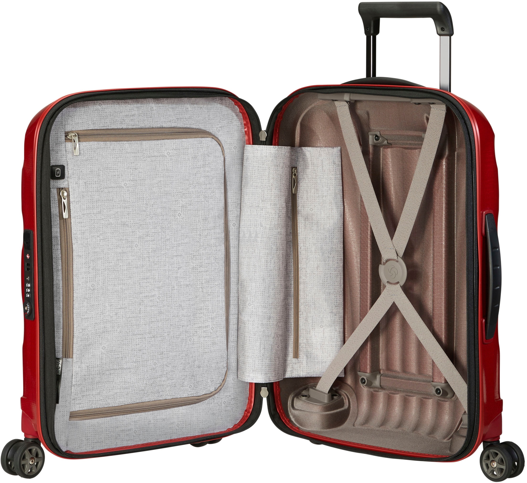 Samsonite Hartschalen-Trolley »C-LITE 55 EXP, verschiedene Farben«, 4 Rollen, Handgepäck-Koffer Volumenerweiterung TSA-Zahlenschloss USB-Schleuse