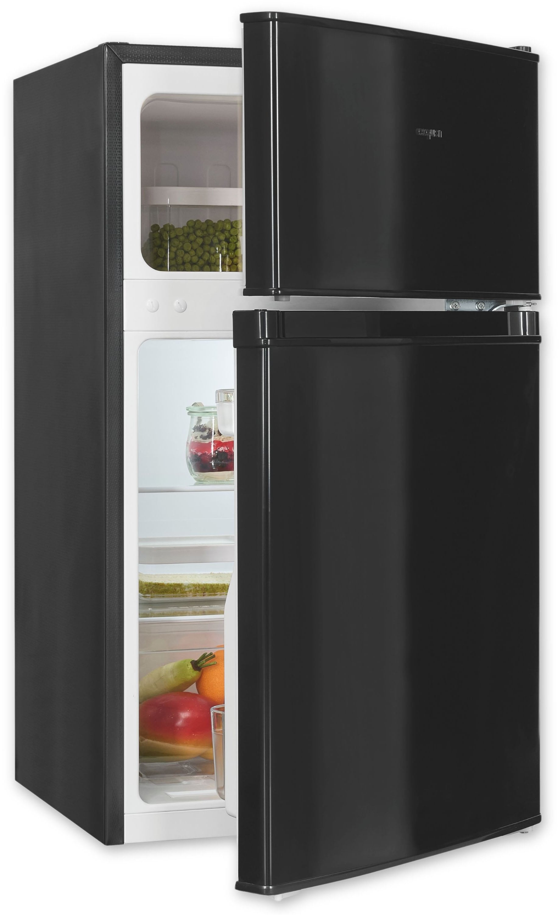 exquisit Kühl-/Gefrierkombination KGC90-30-E-040E schwarz »KGC90-30-E-040E schwarz« 85 cm hoch 47,5 cm breit