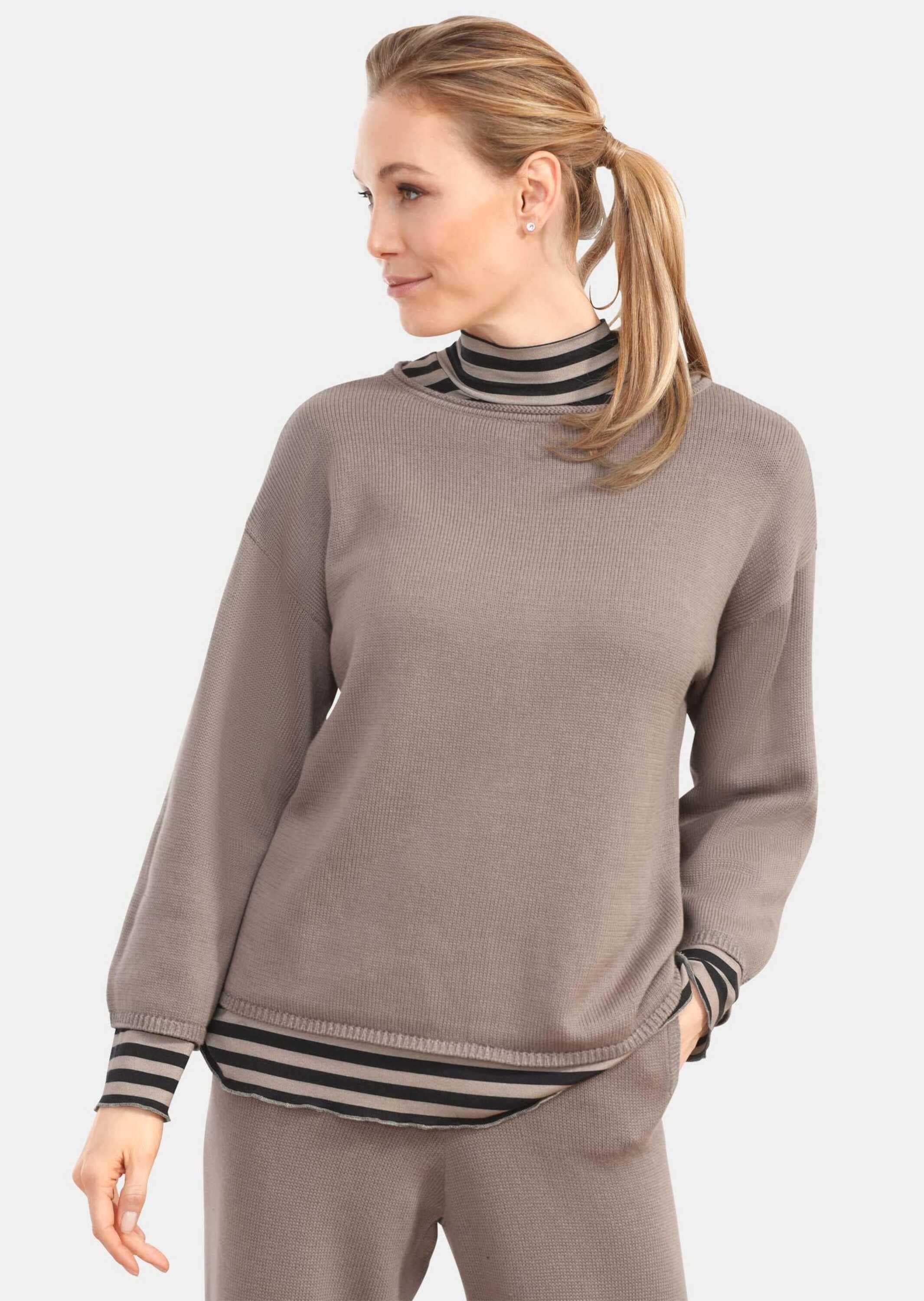 GOLDNER Strickpullover »Kurzgröße Pullover mit leichten U-Boot-Ausschnitt«