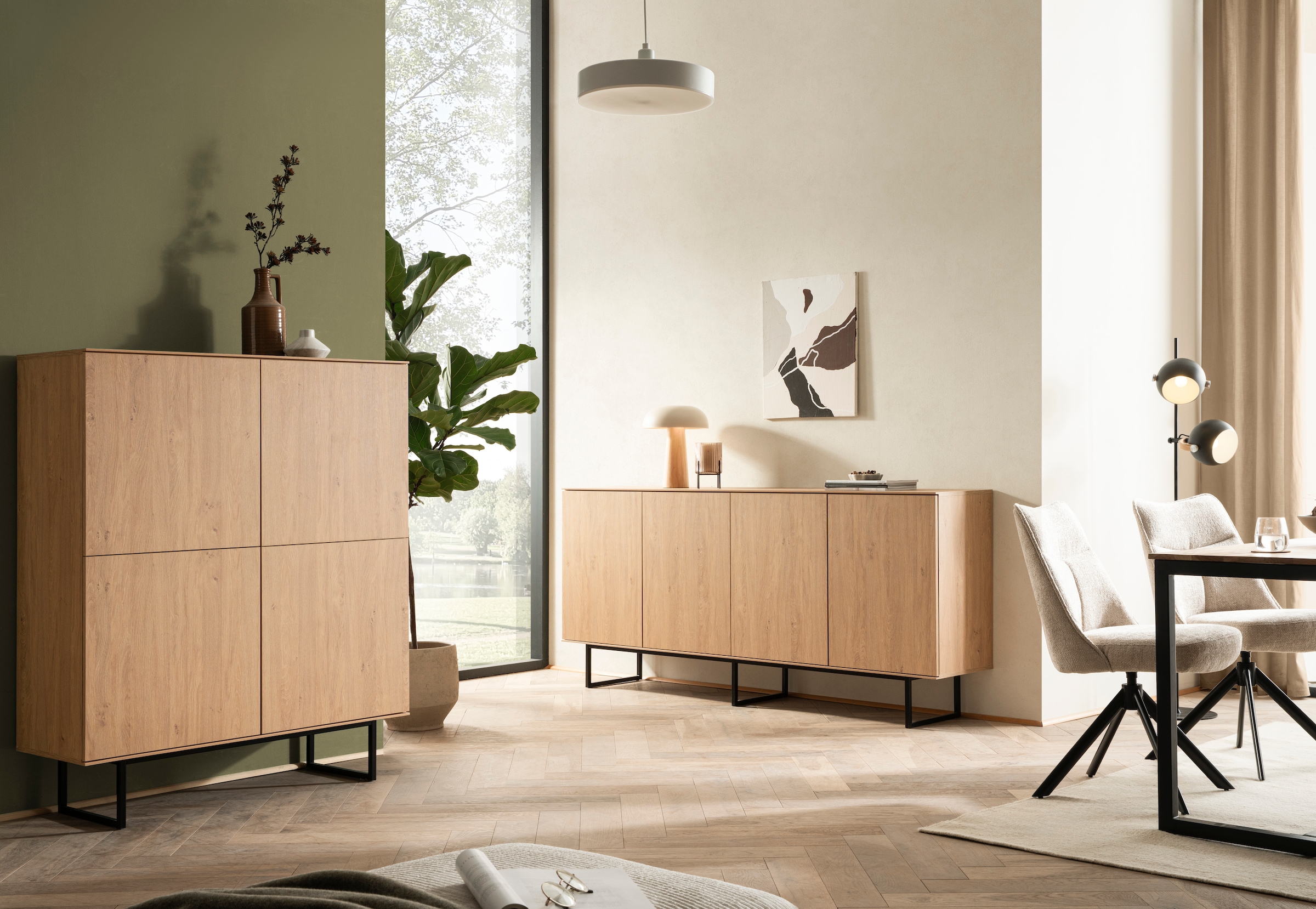 Home affaire Sideboard »Lund, moderner Schrank, Kommode mit Kufengestell«, ausreichend Stauraum, vielseitig einsetzbar, 200 cm breit