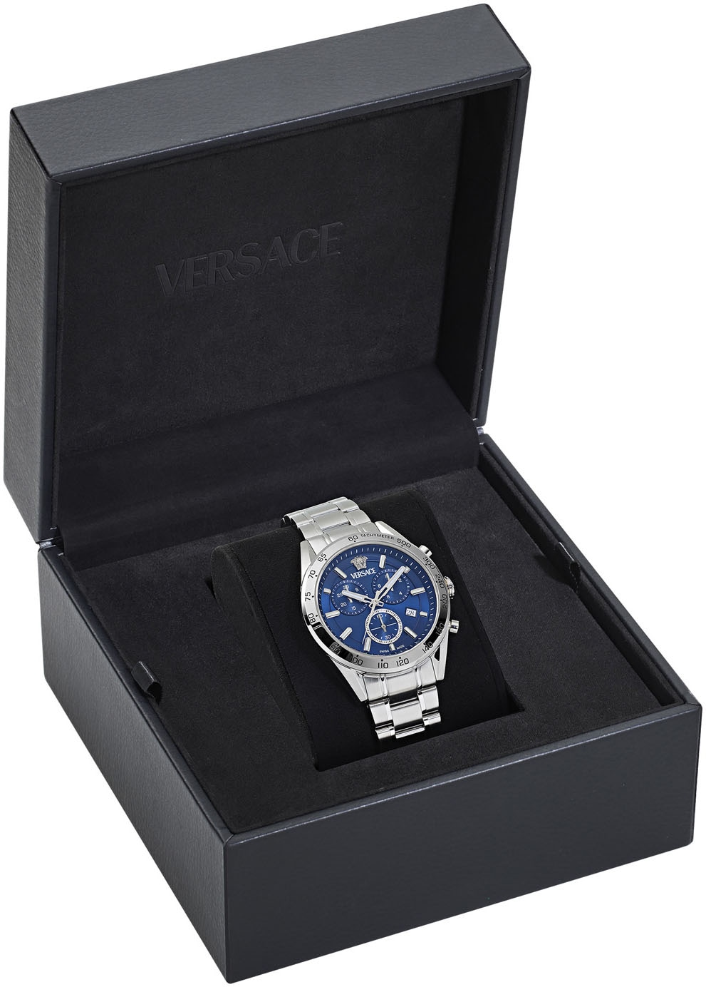 Versace Chronograph »V-CODE CHRONO«, Quarzuhr, Armbanduhr, Herrenuhr, Saphirglas, Stoppfunktion, Swiss Made