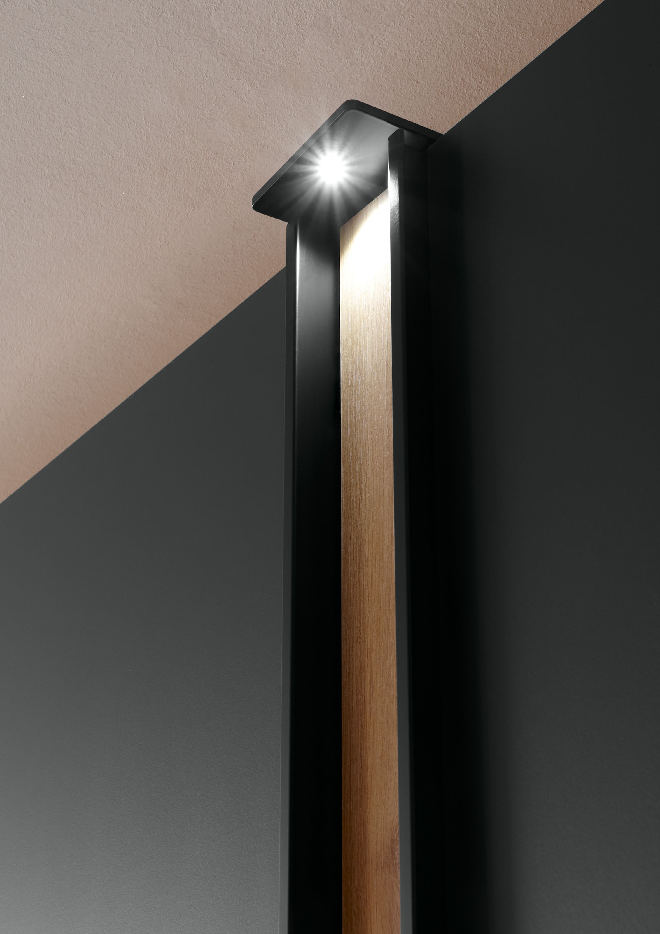 Wiemann Schrankleuchte »LAGOS« 2 Stk. Warmweiß Energiesparende LED Leuchtmittel in schwarz, Größe Höhe: 1 cm