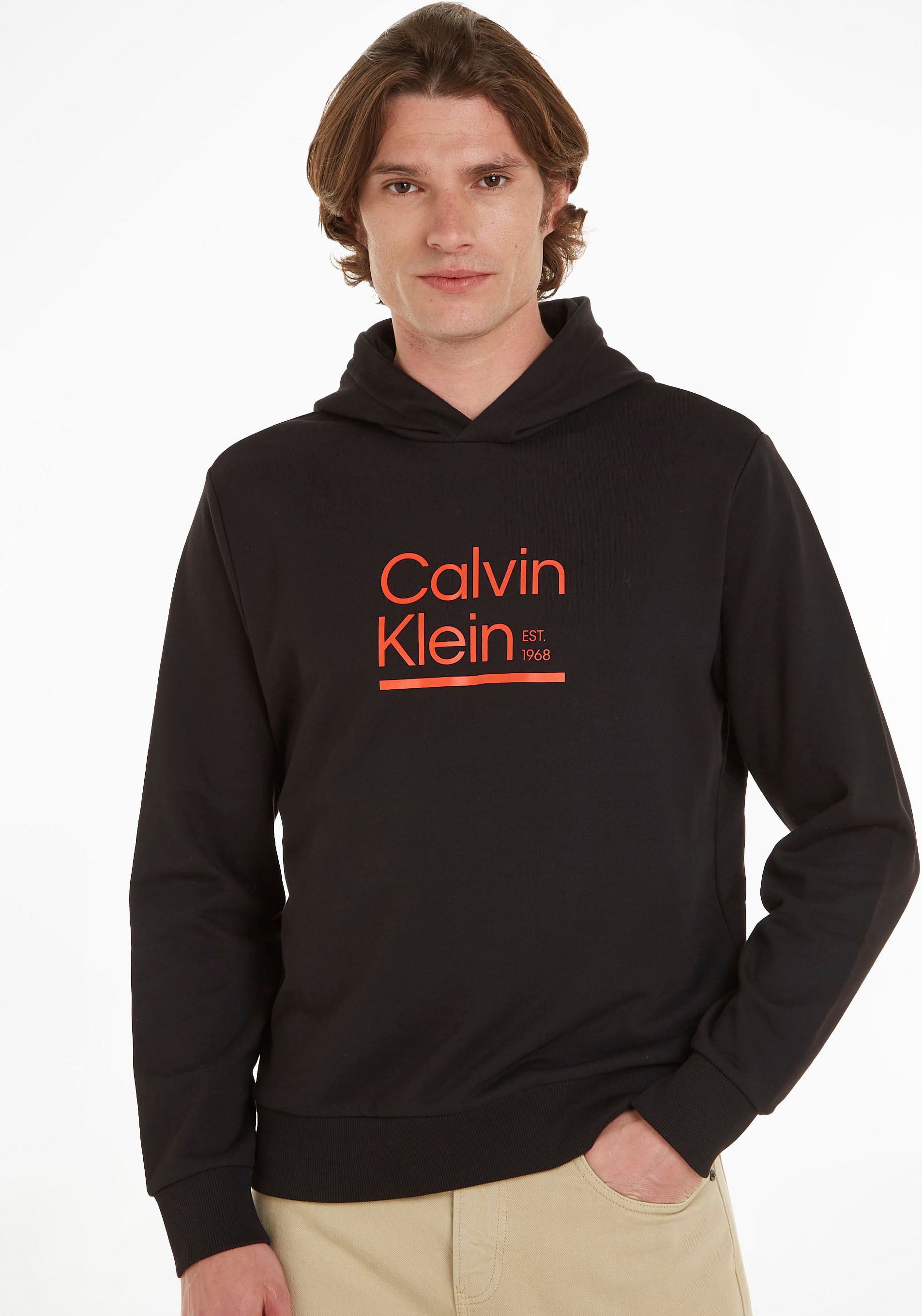 mit bei »CONTRAST LOGO Calvin Klein Kapuzensweatshirt OTTO online Logodruck LINE HOODIE«,
