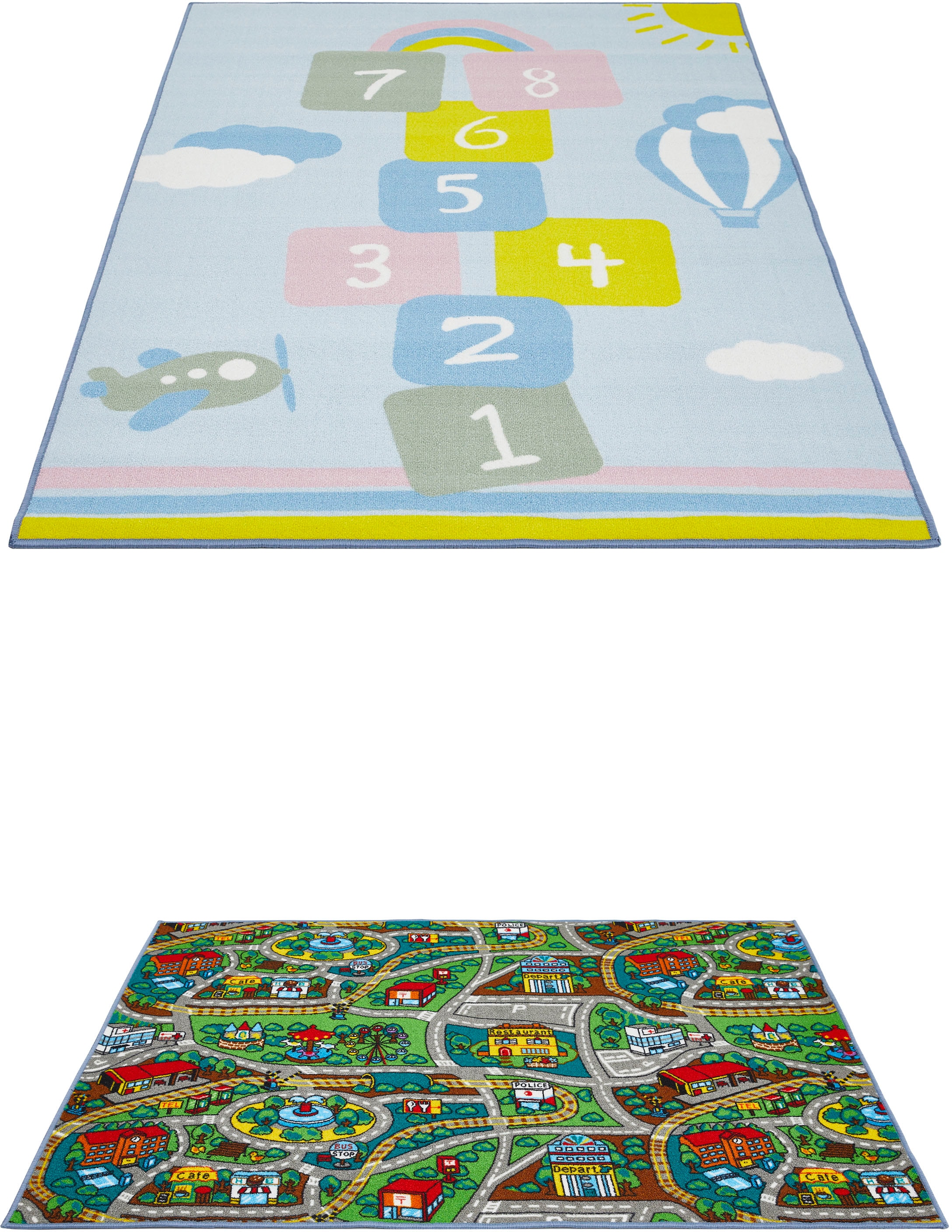 Kinderteppich Spielteppich Kinder, HANSE Home, rechteckig, Höhe: 6,5 mm,  Kurzflor, Kinderzimmer, Teppich, Auto, Straßen, Schlafzimmer