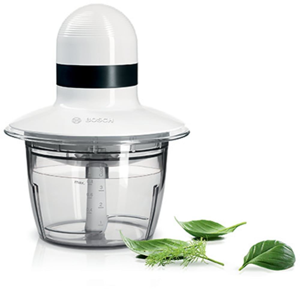 BOSCH Zerkleinerer »MMR08A1, 800ml Behälter, Schlagscheibe, Edelstahl-Messer, weiß« 400 W Behälter mikrowellengeeignet, Einhand-Bedienung
