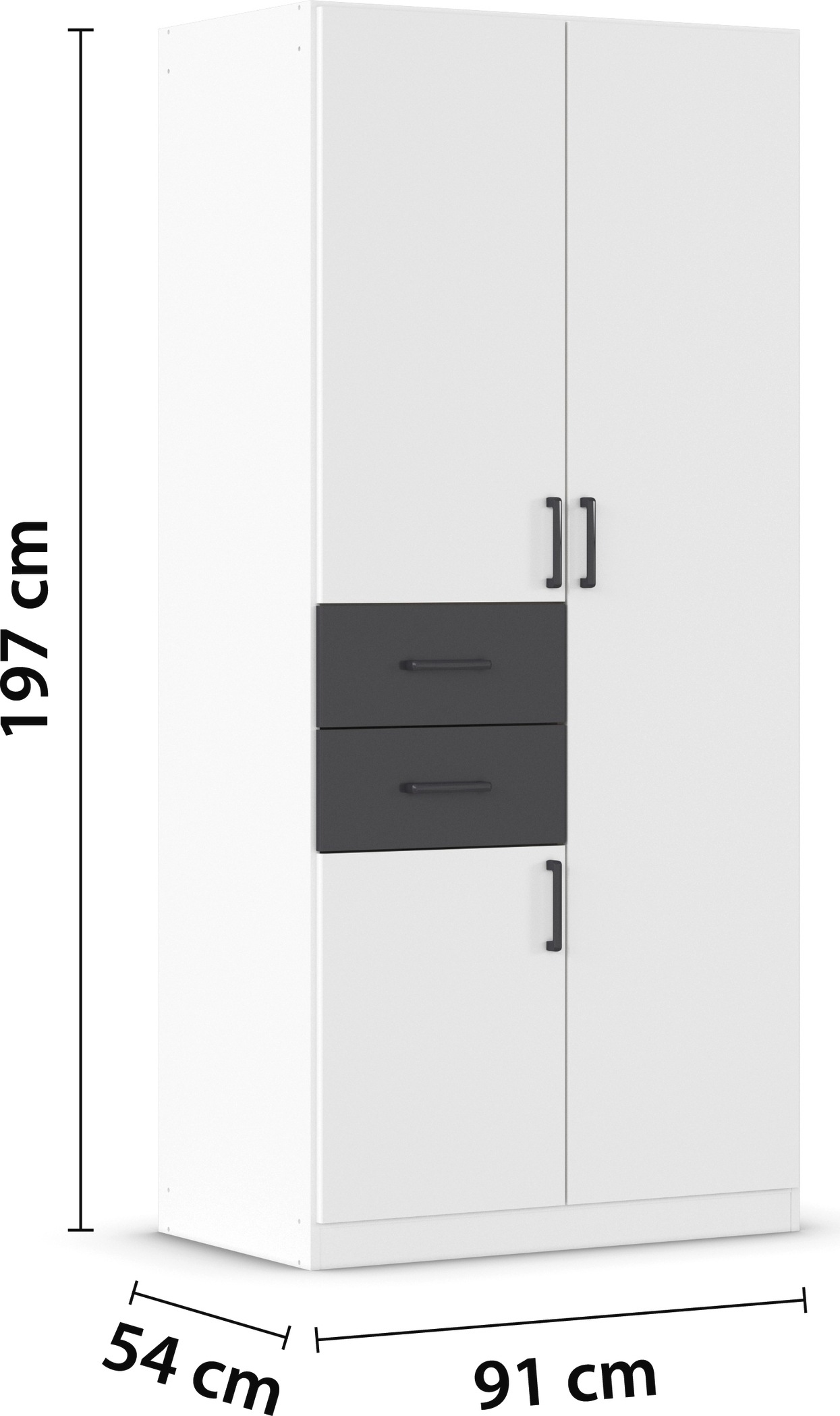 rauch Drehtürenschrank »Kleiderschrank Schrank Garderobe MAIKA mit Dekor-Front« 2 Schubladen, in verschiedenen Breiten, Höhen, Farben, MADE IN GERMANY