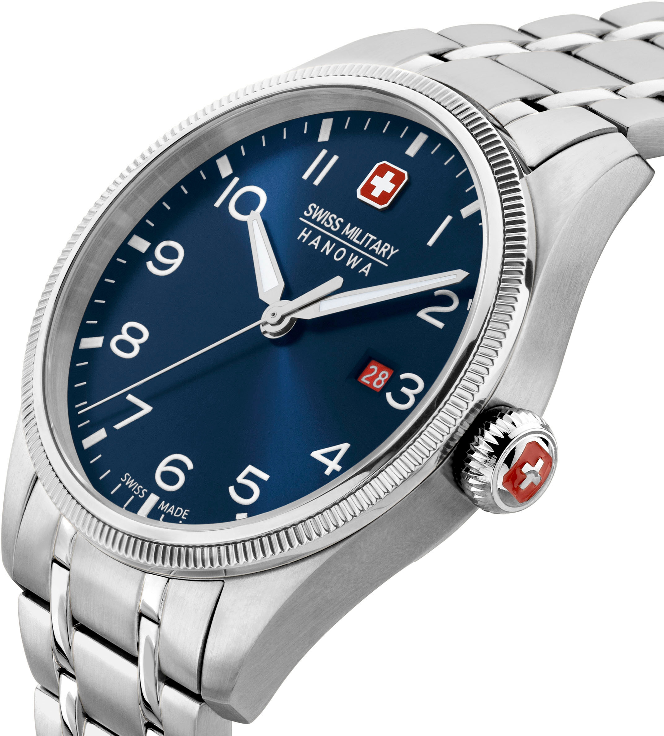 Swiss Military Hanowa Quarzuhr »THUNDERBOLT, SMWGH0000802«, Armbanduhr, Herrenuhr, Swiss Made, Datum, Saphirglas