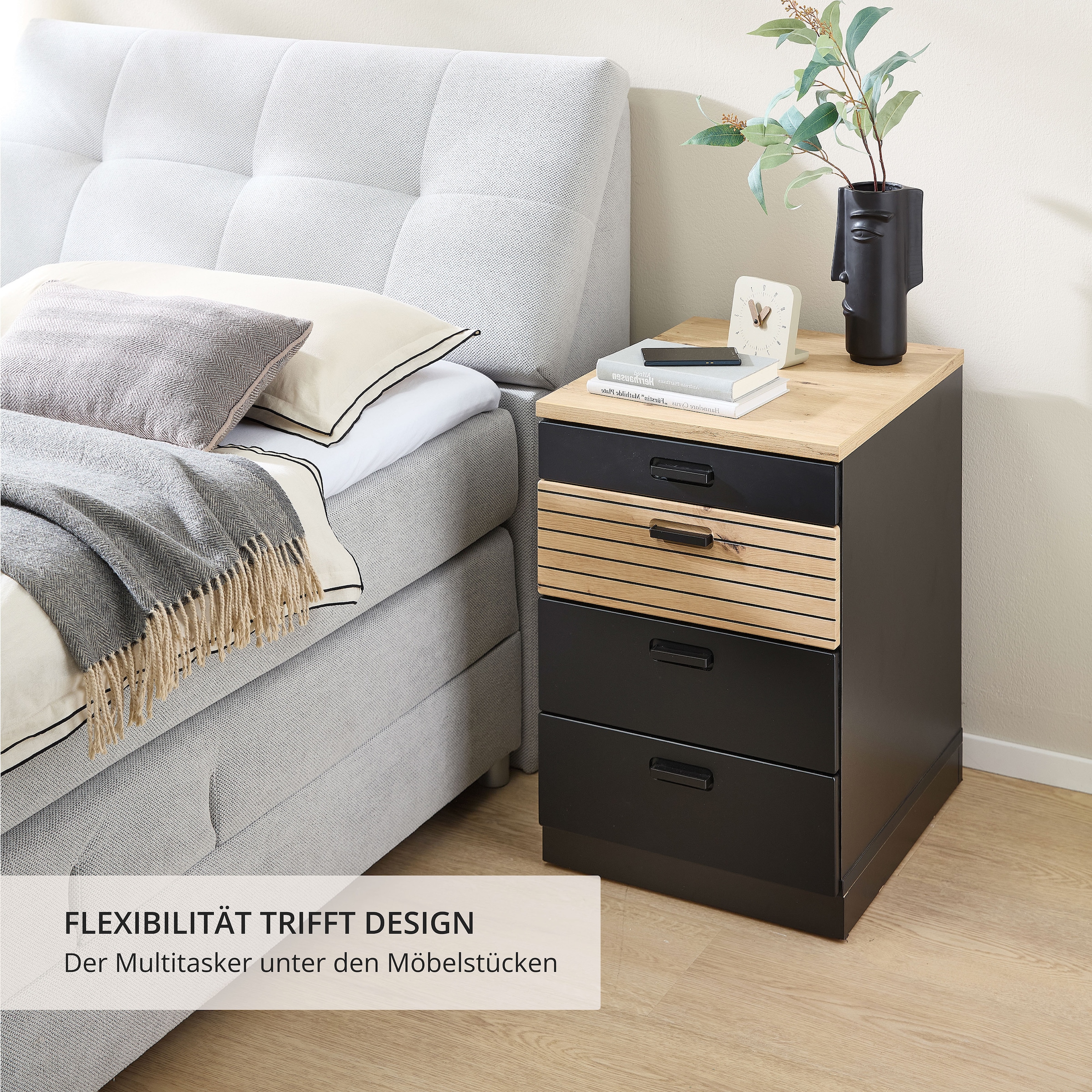 Innostyle Rollcontainer »Rollcontainer Glenn, 45 x 66 x 55 cm (B/H/T)« 1 Stk. tlg. inkl. Filzeinlage, 4 Rollen(2 mit Bremsen) oder Sockel, SK Soft-Close