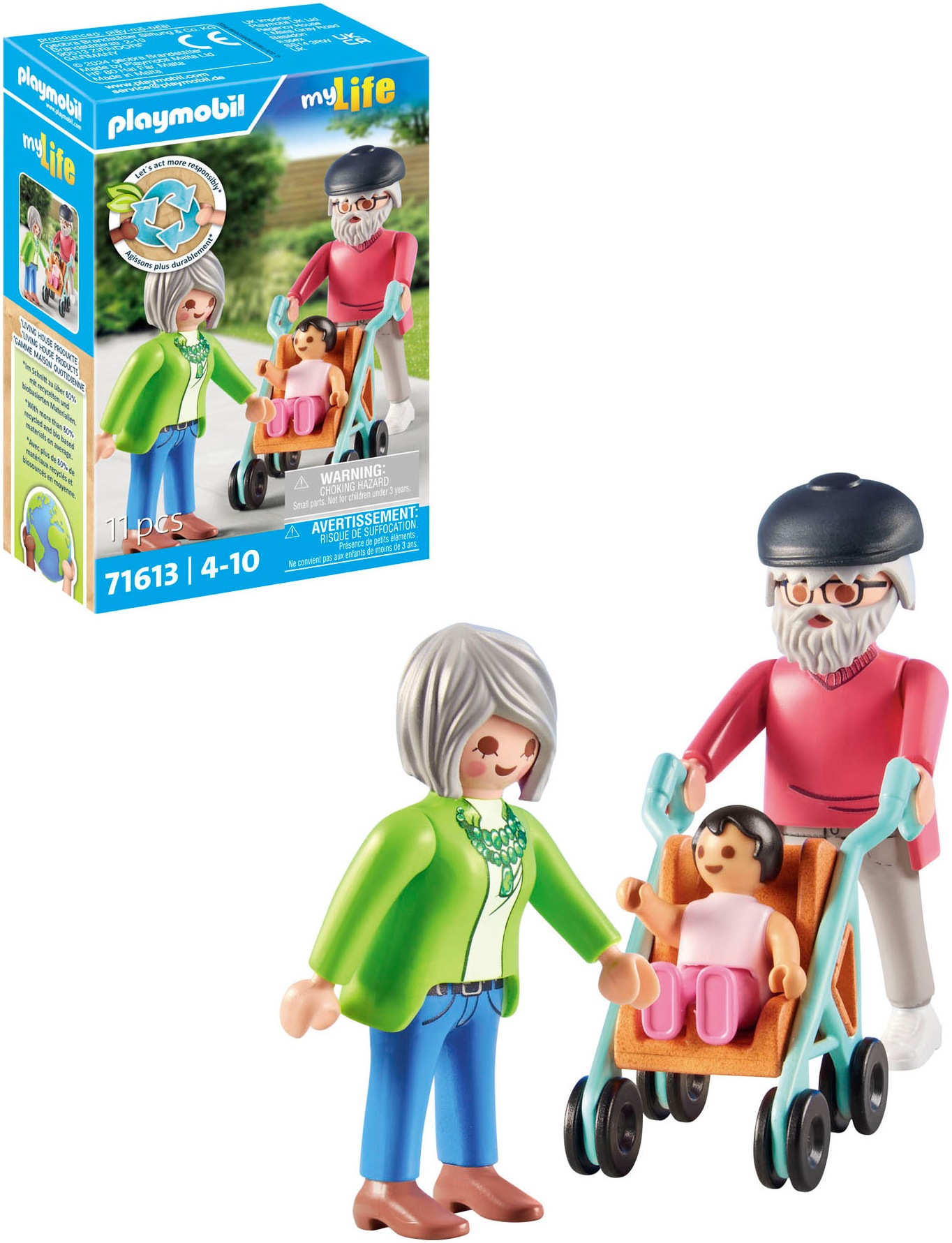 Playmobil® Konstruktions-Spielset »Großeltern mit Baby (71613), myLife«, (11 St.), Made in Europe