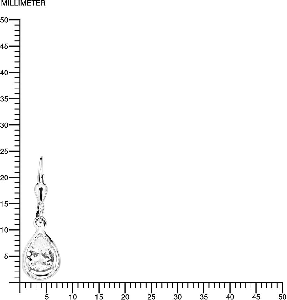 Amor Paar Ohrhänger »Tropfen, 2017173«, mit Zirkonia (synth.)