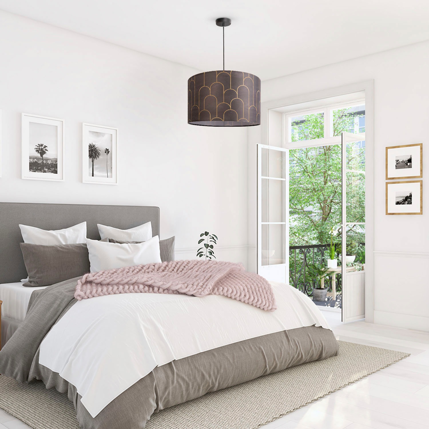 Paco Home Pendelleuchte »Hugo Pillar«, Leuchtmittel E27 | ohne Leuchtmittel, Hängeleuchte Vintage Wohnzimmerlampe Mit Lampenschirm Modern