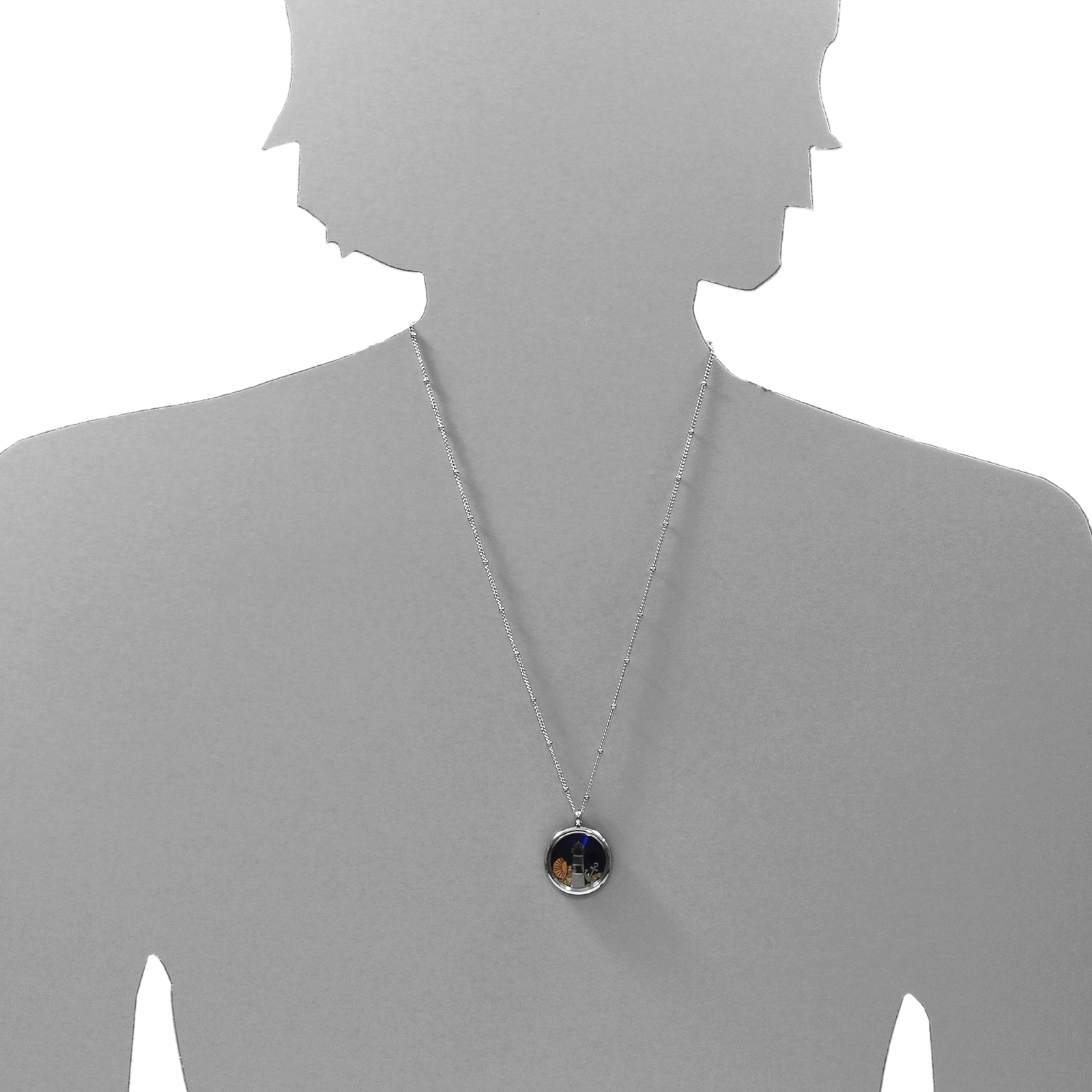 OSTSEE-SCHMUCK Kette mit Anhänger »- Leuchtturm 23 mm blau - Edelstahl - ohne Stein«
