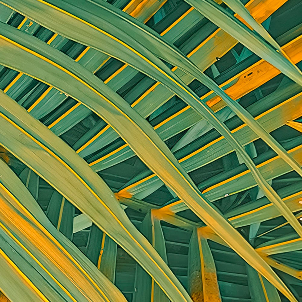 Komar Fototapete »Vlies Fototapete - Neon Fern - Größe 200 x 250 cm«, bedruckt
