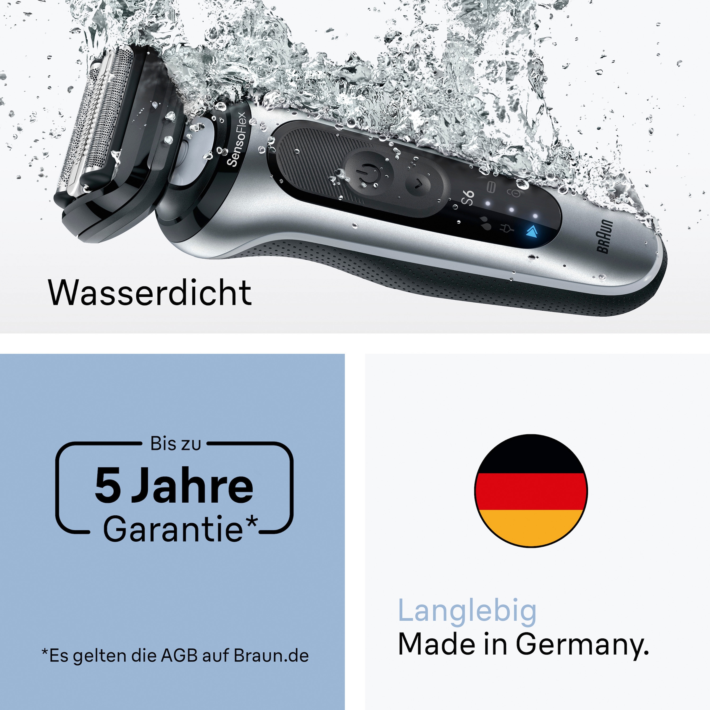 Braun Elektrorasierer »Series 6 62-S7650CC«, Smart Care Center, 2 St. Aufsätze, 100% wasserdicht, mit 4in1 SmartCare Center, +2 Aufsätze