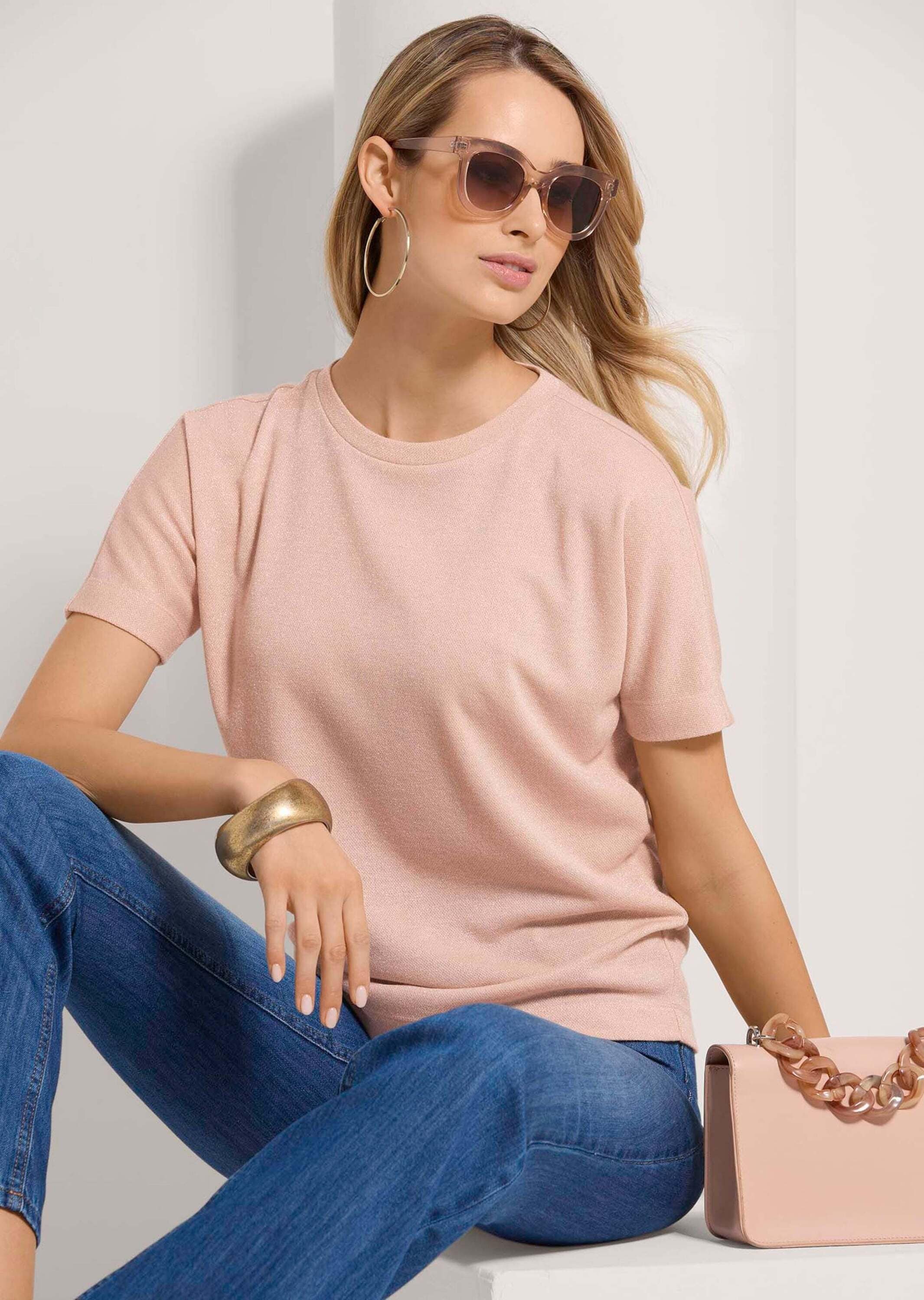 MADELEINE Kurzarmshirt »Glitzershirt Glamouröses Stretch-Oberteil«