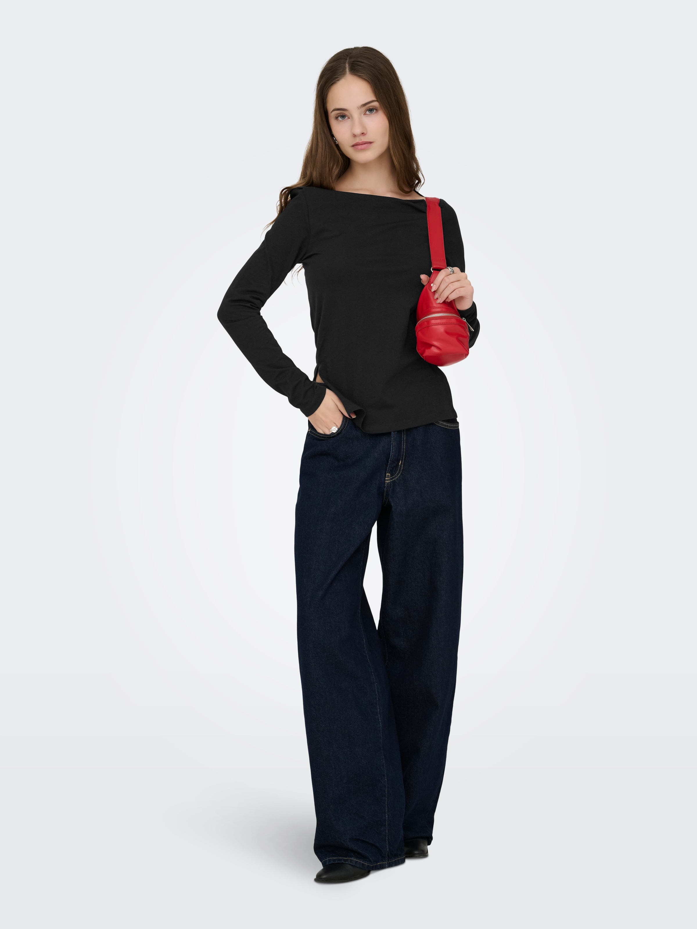 ONLY Langarmshirt »ONLKISS LIFE LS BOATNECK TOP CC JRS NOOS«