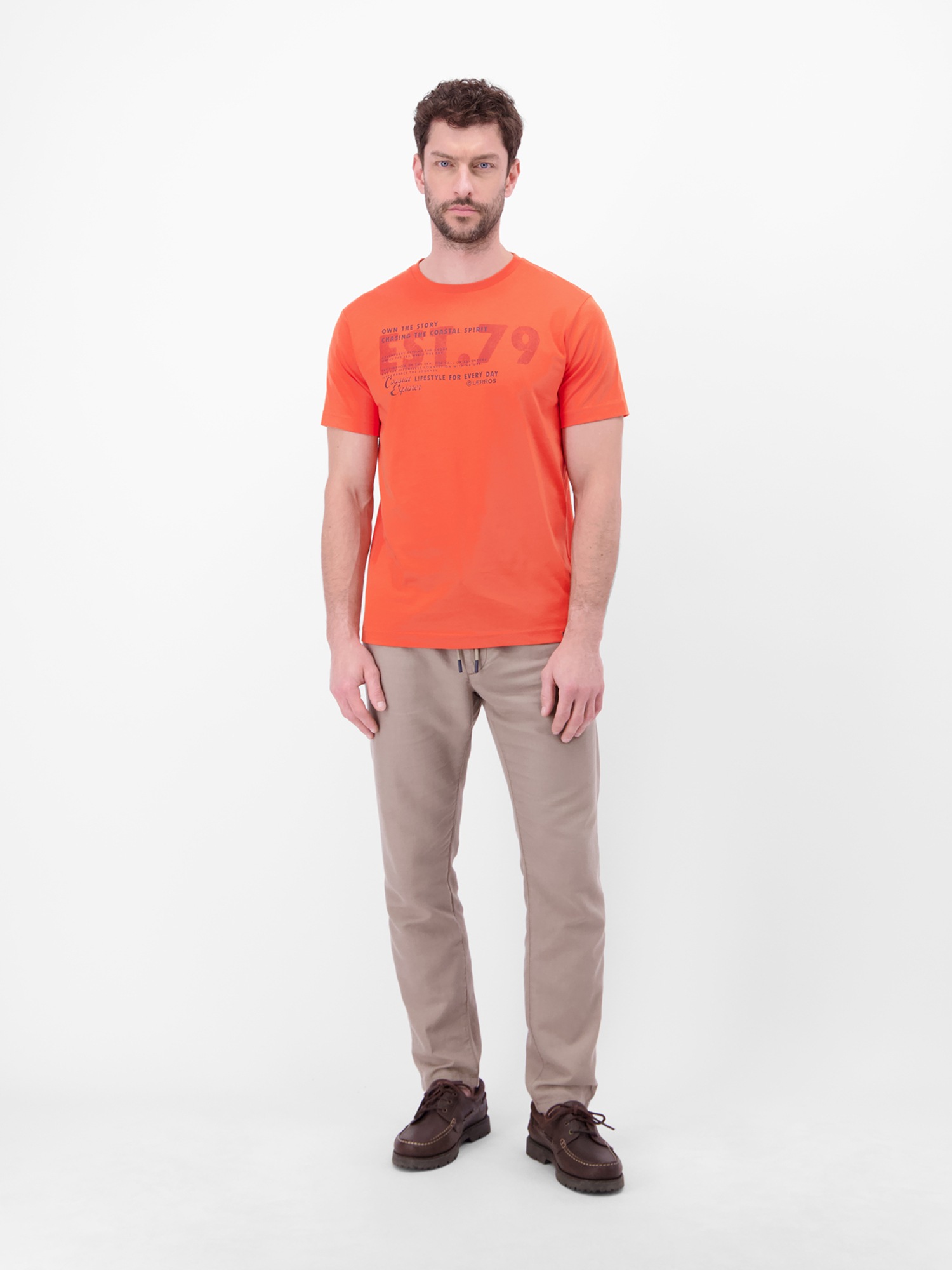 LERROS T-Shirt »T-Shirt aus Baumwolle mit Brustprint«