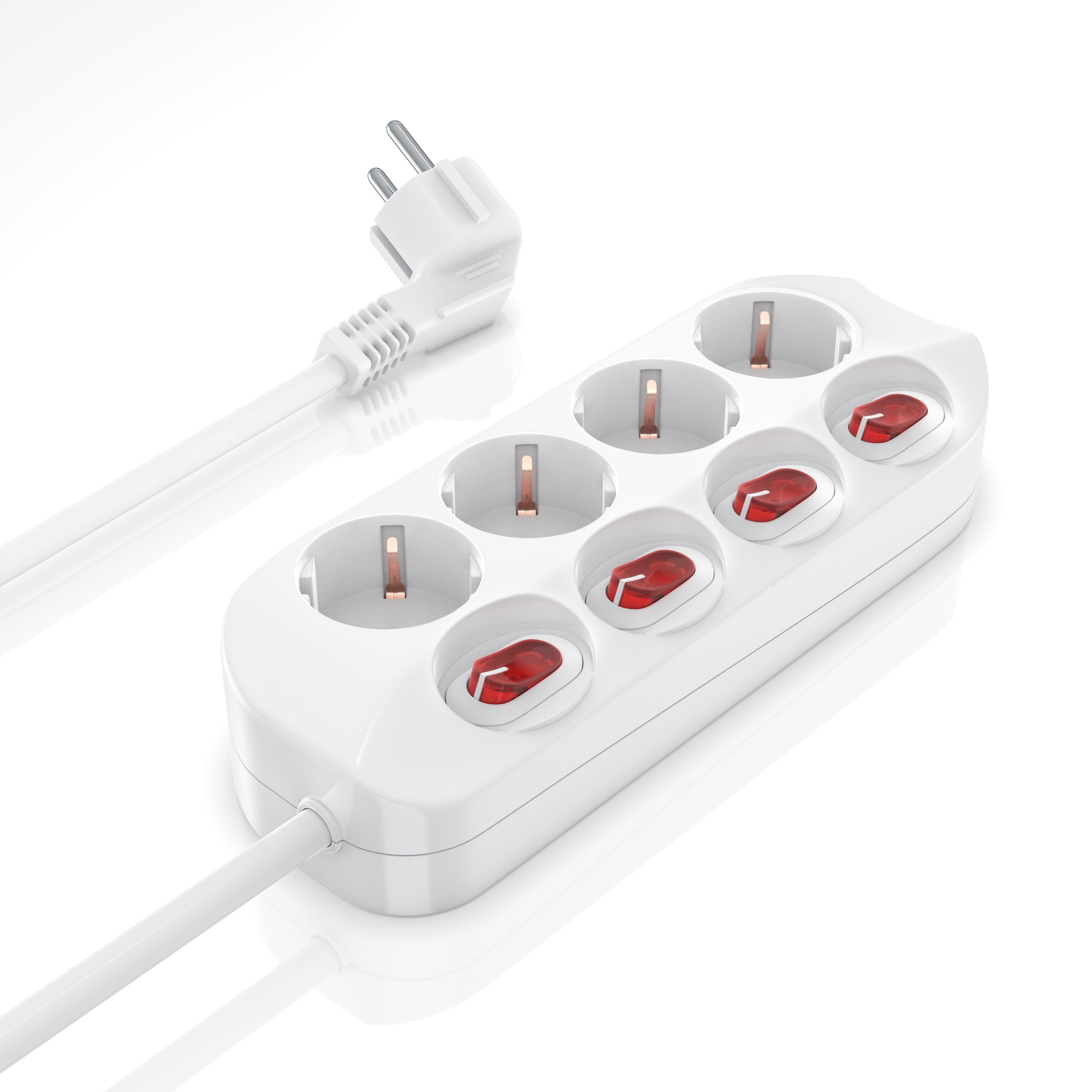 Steckdosenleiste 4-fach mit Ein Aus Schalter für jede Dose »max....