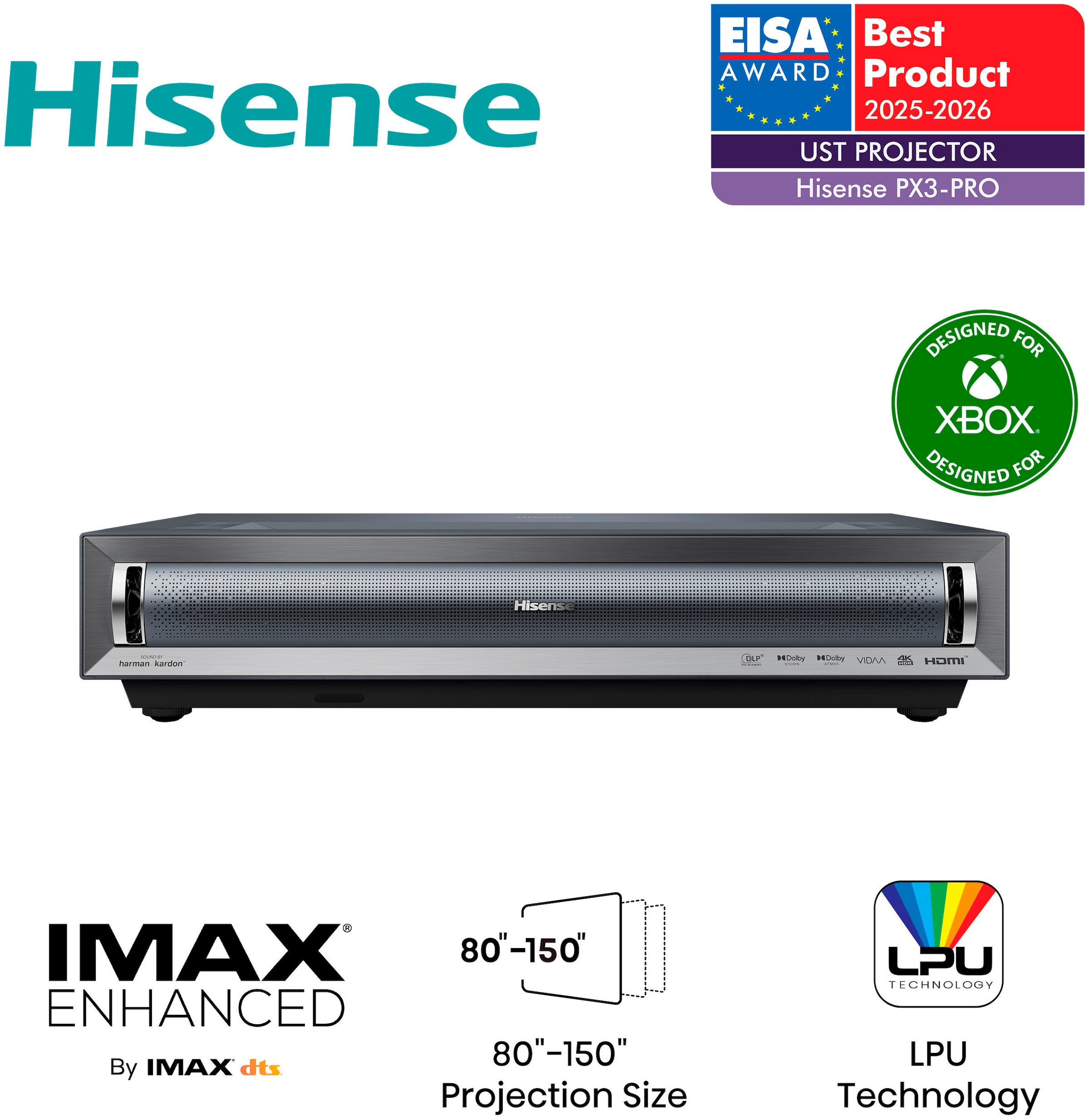 Hisense Beamer »PX3-PRO« (3.000 lm 3000:1 3840 x 2160 px)