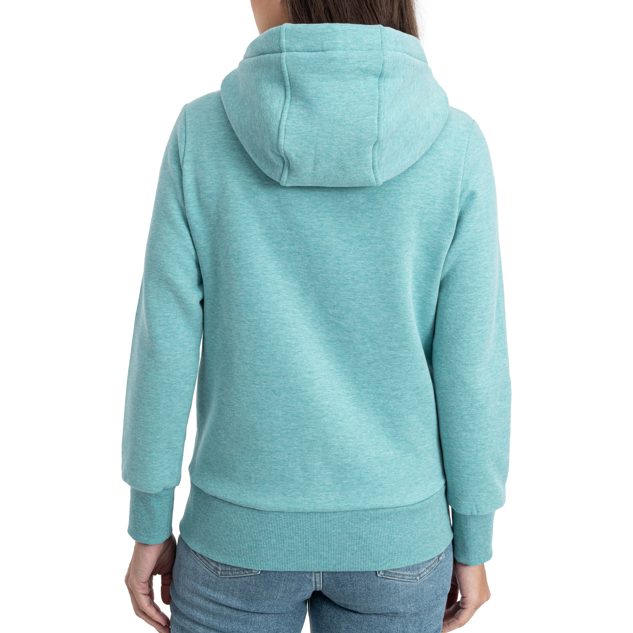 DEPROC Active Kapuzensweatshirt »HildaCMYK II WOMEN«, weiche Fleecejacke mit Kängurutasche