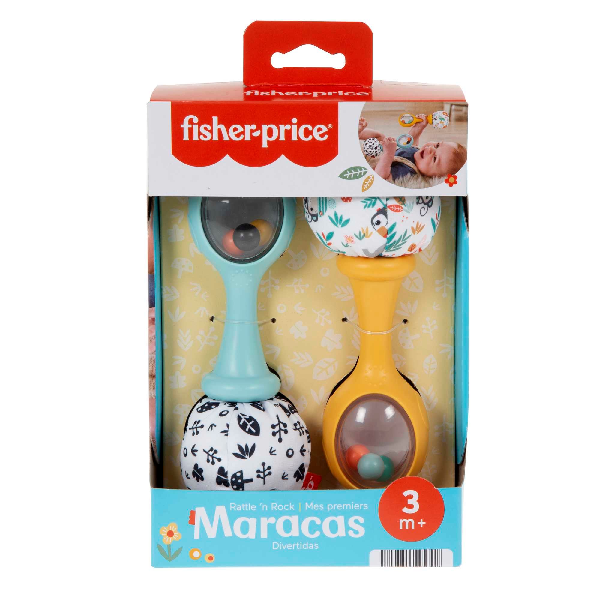 Fisher-Price® Rassel »Rumba-Rasseln mit Stoff, blau/gelb«