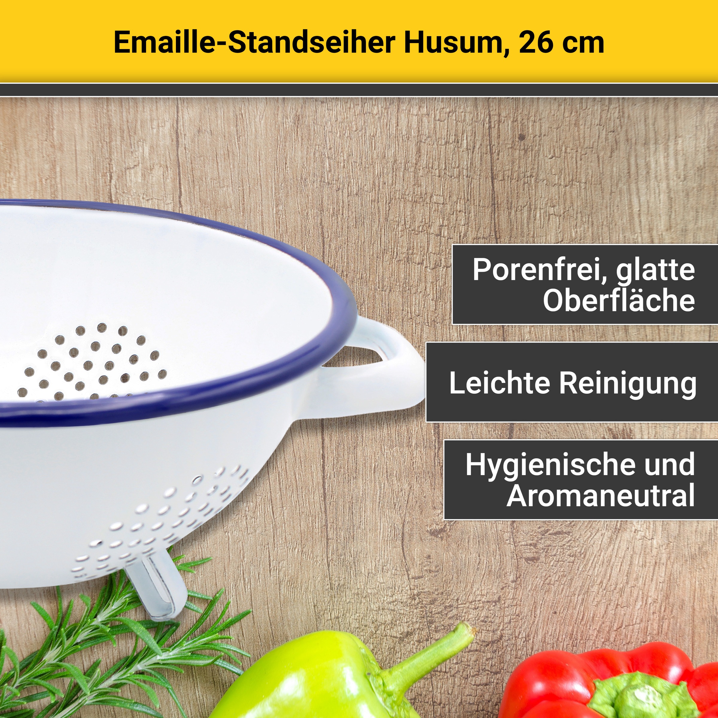 Krüger Küchensieb »Husum« Emaille, Ø 26 cm