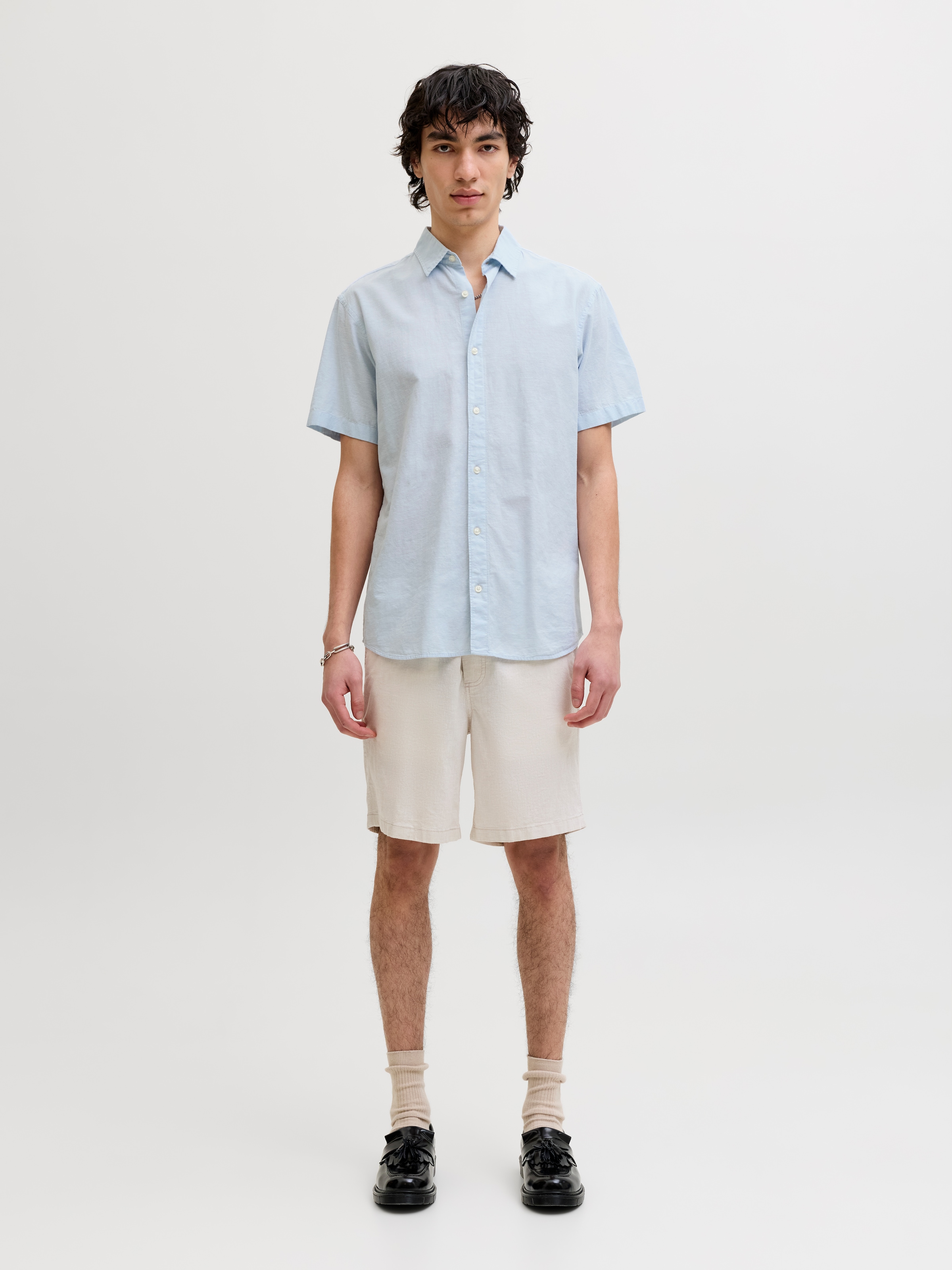 Jack & Jones Kurzarmhemd »JJEBREEZE LINEN BLEND SHIRT S/S SN« mit Leinen