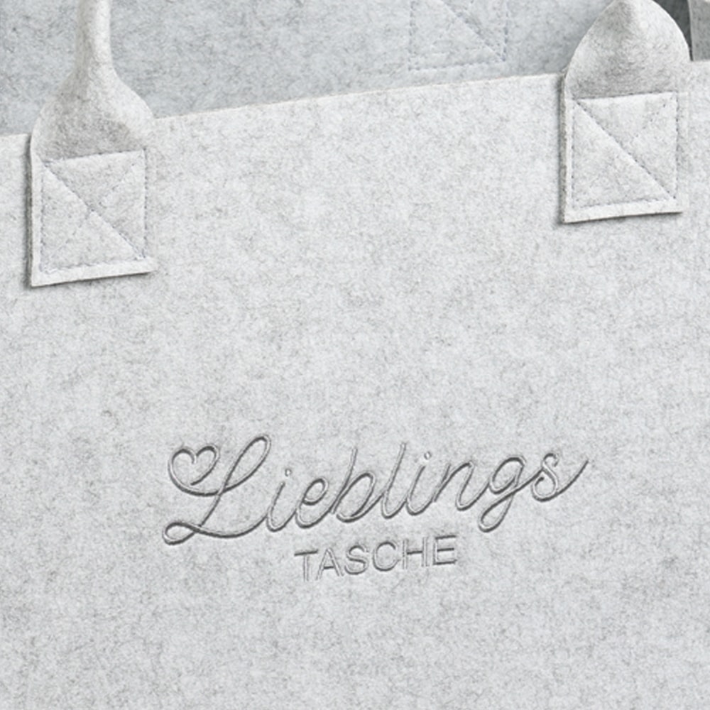 KESPER® Henkeltasche »Aufbewahrungstaschen „Lieblingstasche“ im 2-er Set, in Filz-Optik« 2 verschiedene Farben, 100% Polyester, 50x25x34 cm