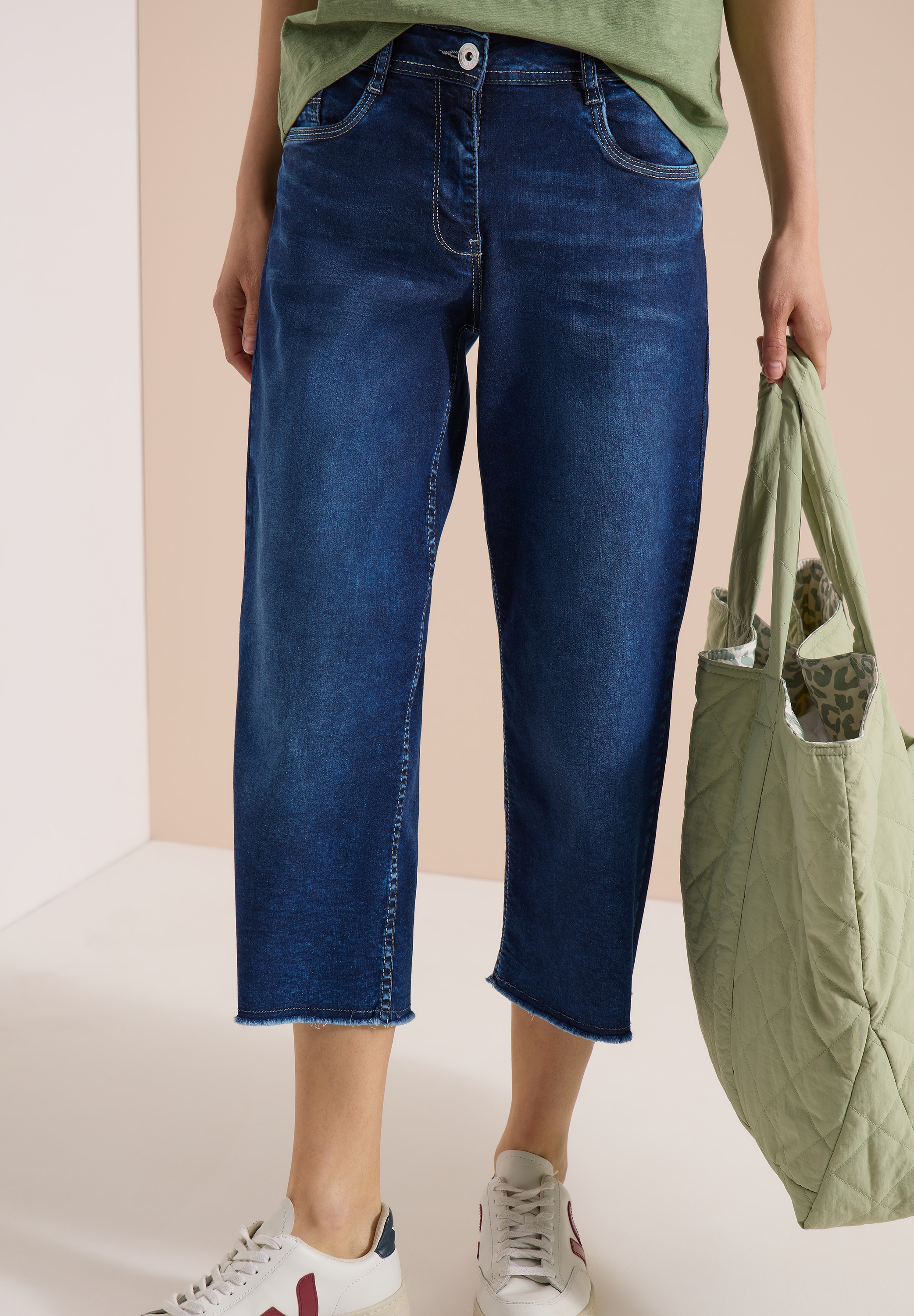 Cecil 3/4-Jeans »Style Neele« im Loose Fit - ausgefranste Beinabschlüsse/mit Stretch