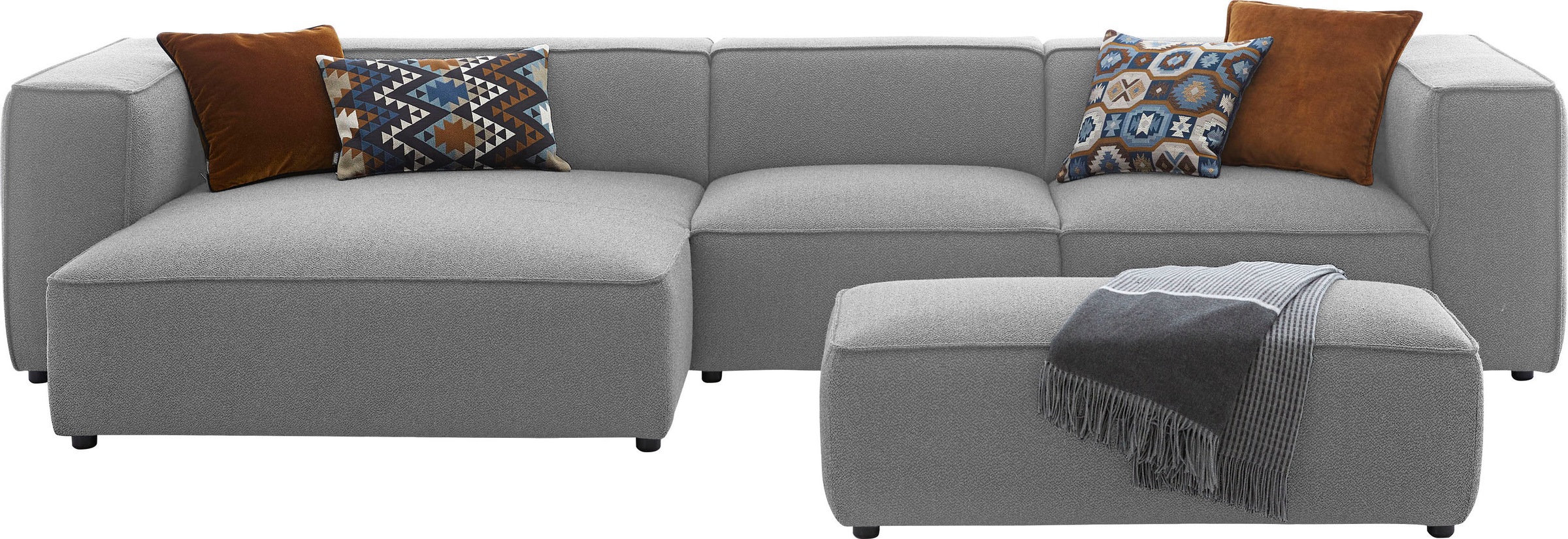 W.SCHILLIG Ecksofa »around-the-block« mit eleganter Biese, mit Federkern, Breite 341 cm