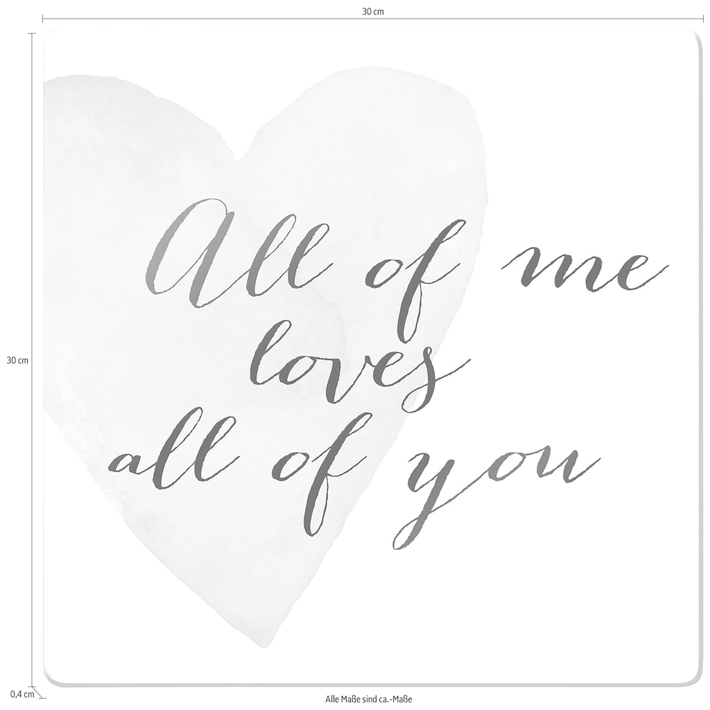 Wall-Art Glasbild »Confetti & Cream All of me loves all of you«, Abstrakt