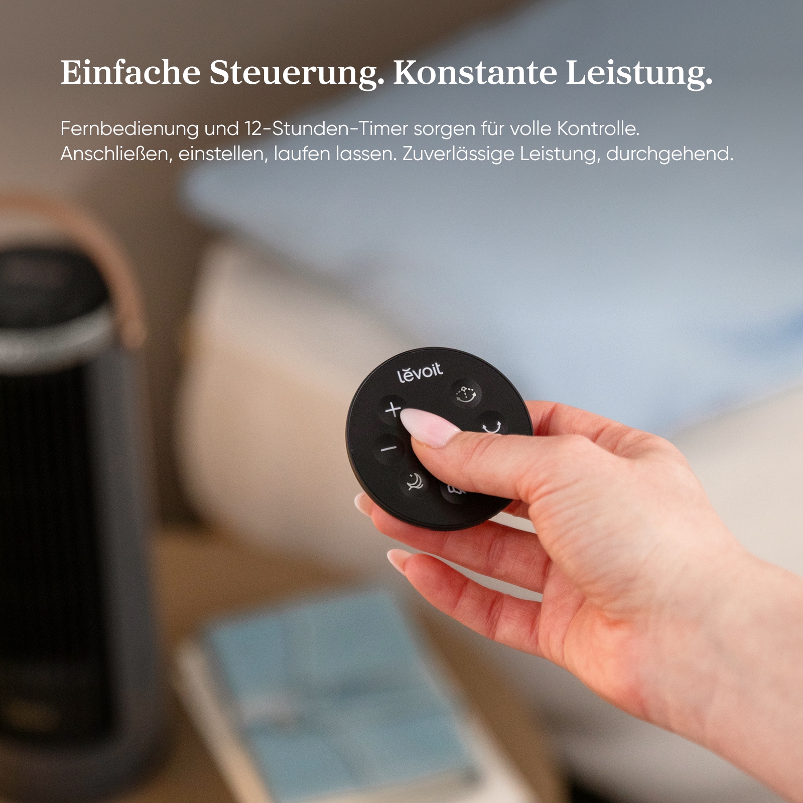 Levoit Turmventilator »LTF-F132-BEUR, mit Timerfunktion« 10 cm Durchmesser kompakt, kraftvoll und sehr leise