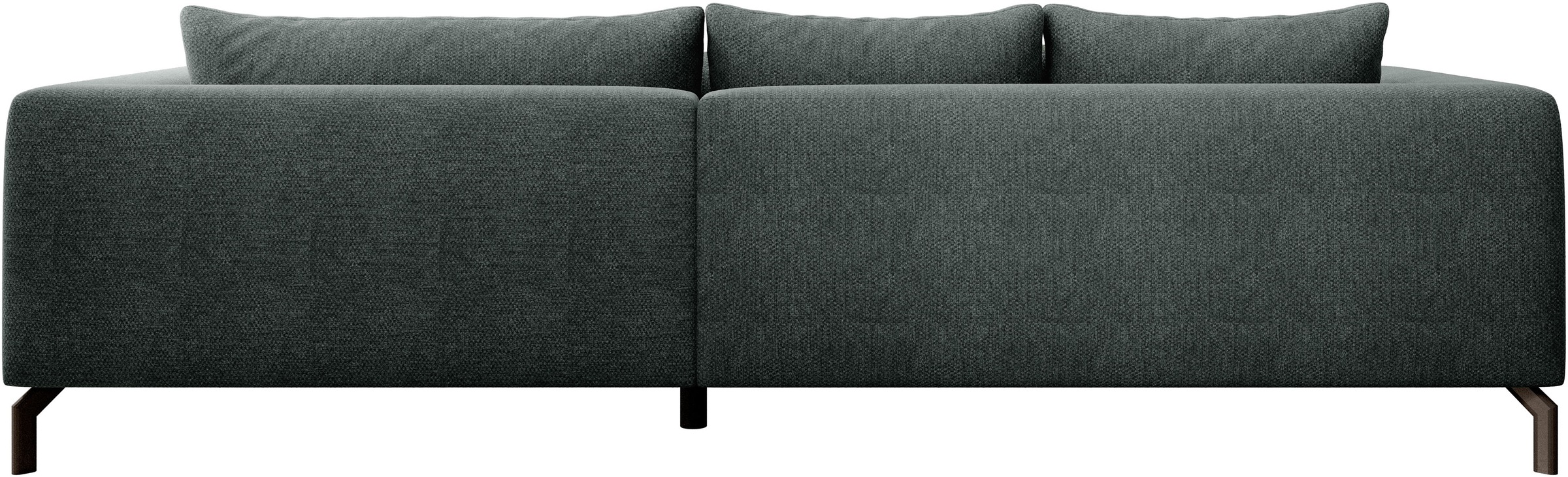 INOSIGN Ecksofa »Cross, mit softem Sitz, L-Form, wendbare Zierkissen, Breite 284 cm«, Couch mit vielen Kissen, stylische Kreuznaht, elegante Metallfüße