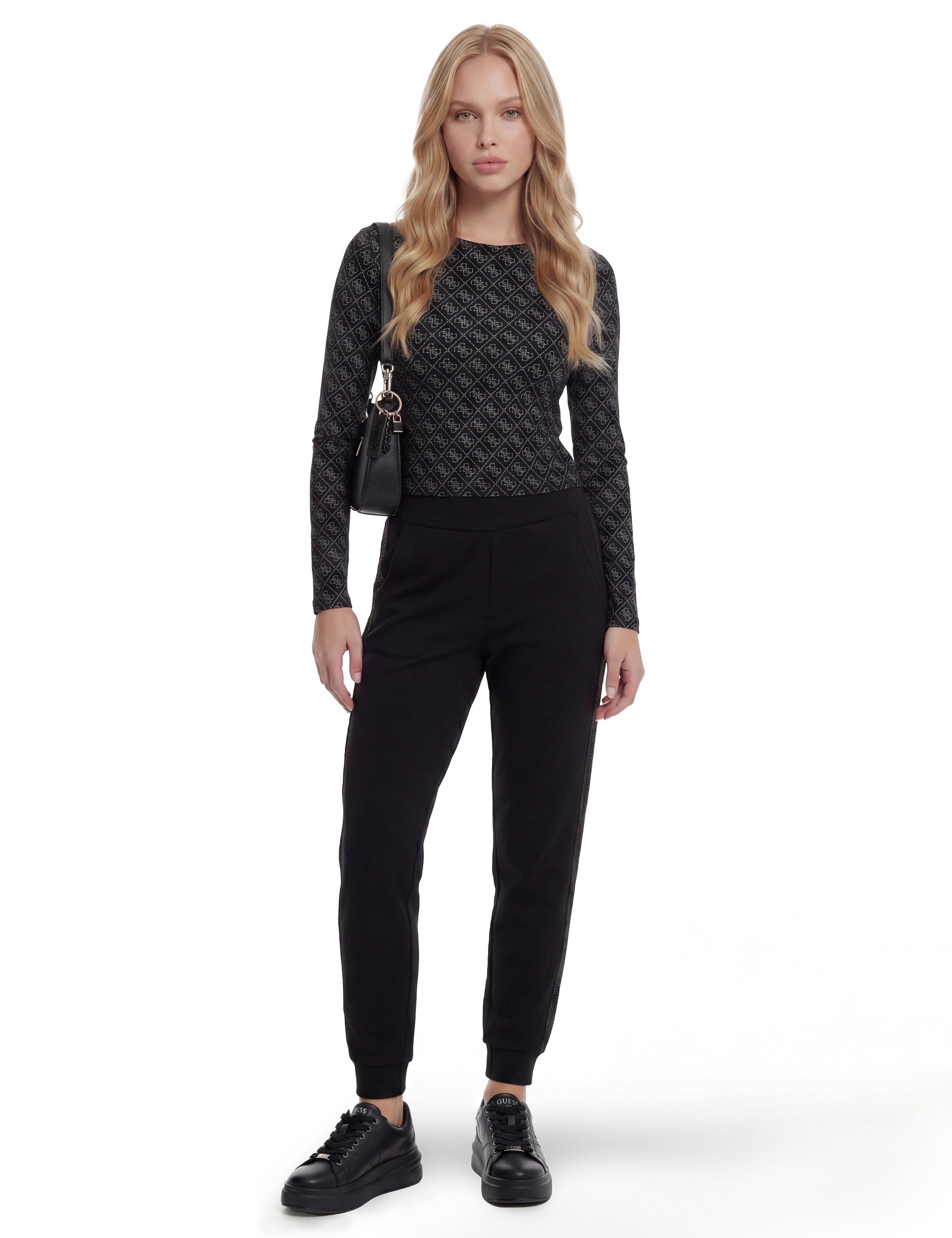 Guess Jogginghose »NEW VICTOIRE SCUBA PANT«  mit Rippbündchen am Beinabschluss