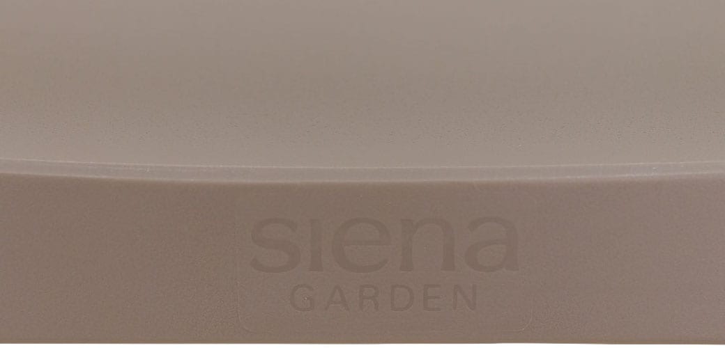 Siena Garden Gartensessel »Lane Sessel  taupe 4er Set mit Tisch« Set, 4 Stk. tlg. 4 x Stapelsessel + Tisch Sola Ø 80 cm