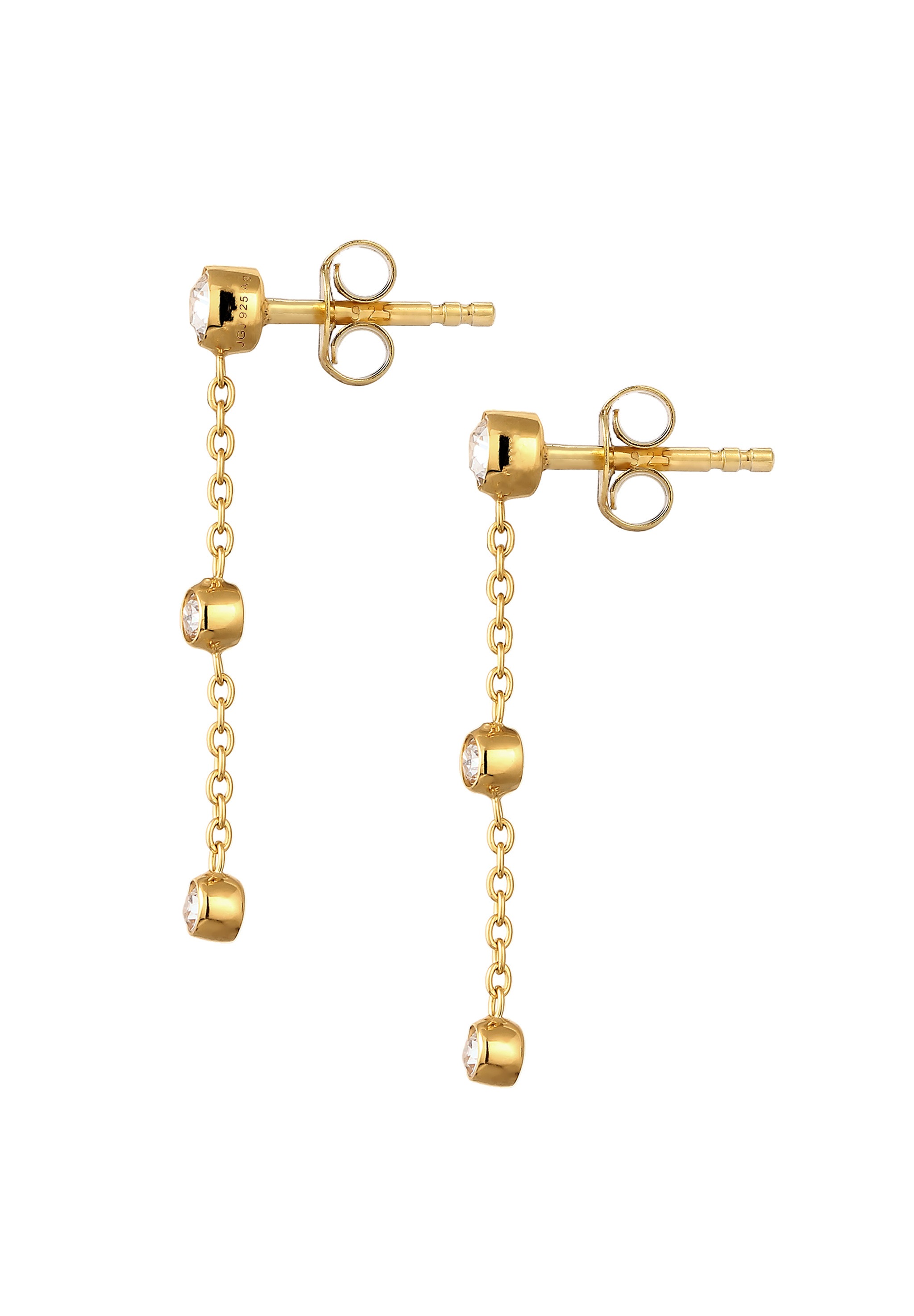 Elli Paar Ohrstecker »Ohrringe Ohrstecker Weiß 925 Sterling Silber, mit Kristallen von Swarovski®«